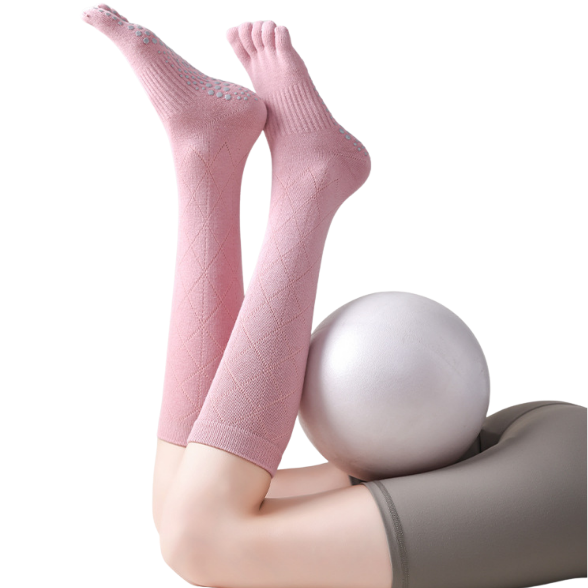 ダイヤモンド柄 5本指 ロングソックス