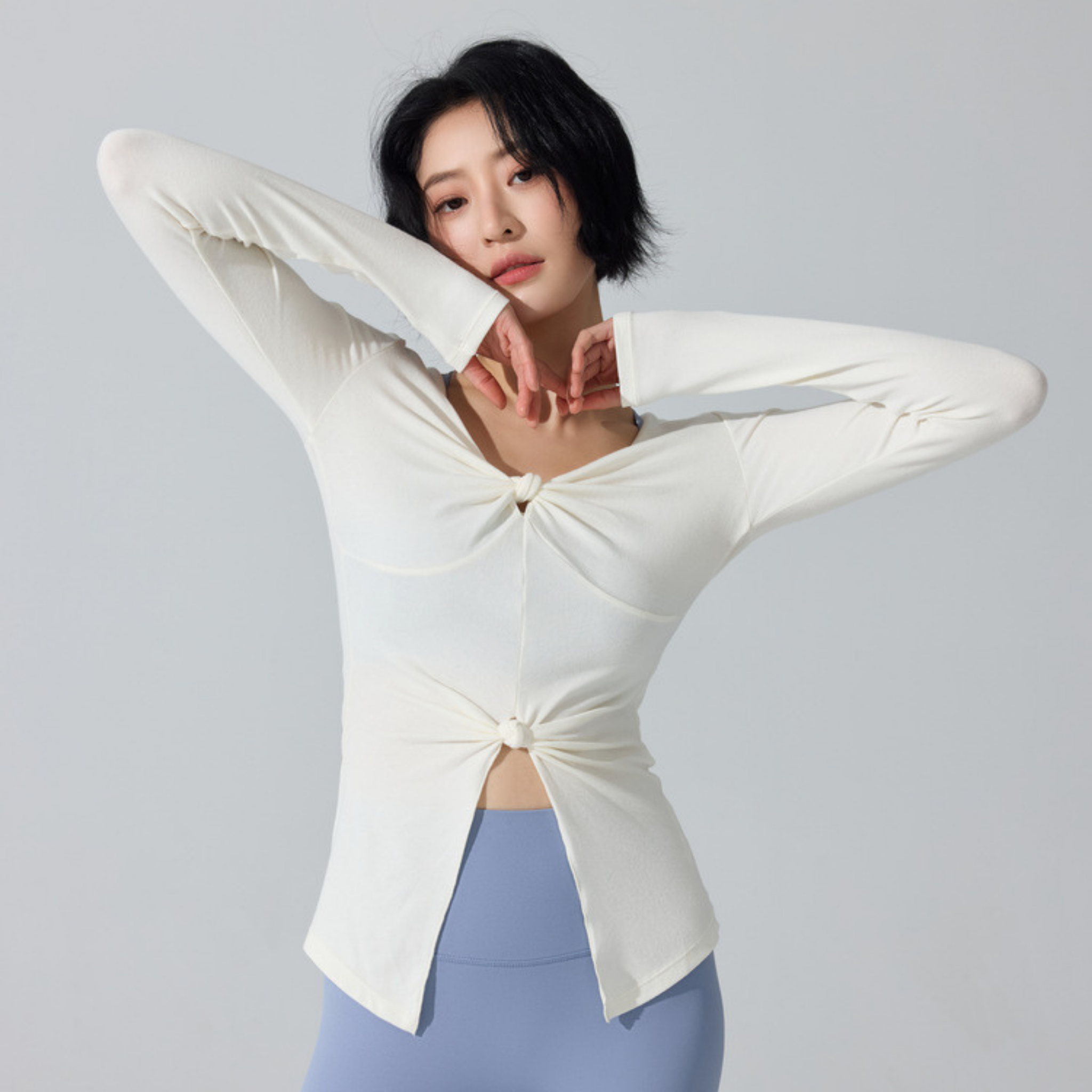 レトロスタイル Vネックトップス