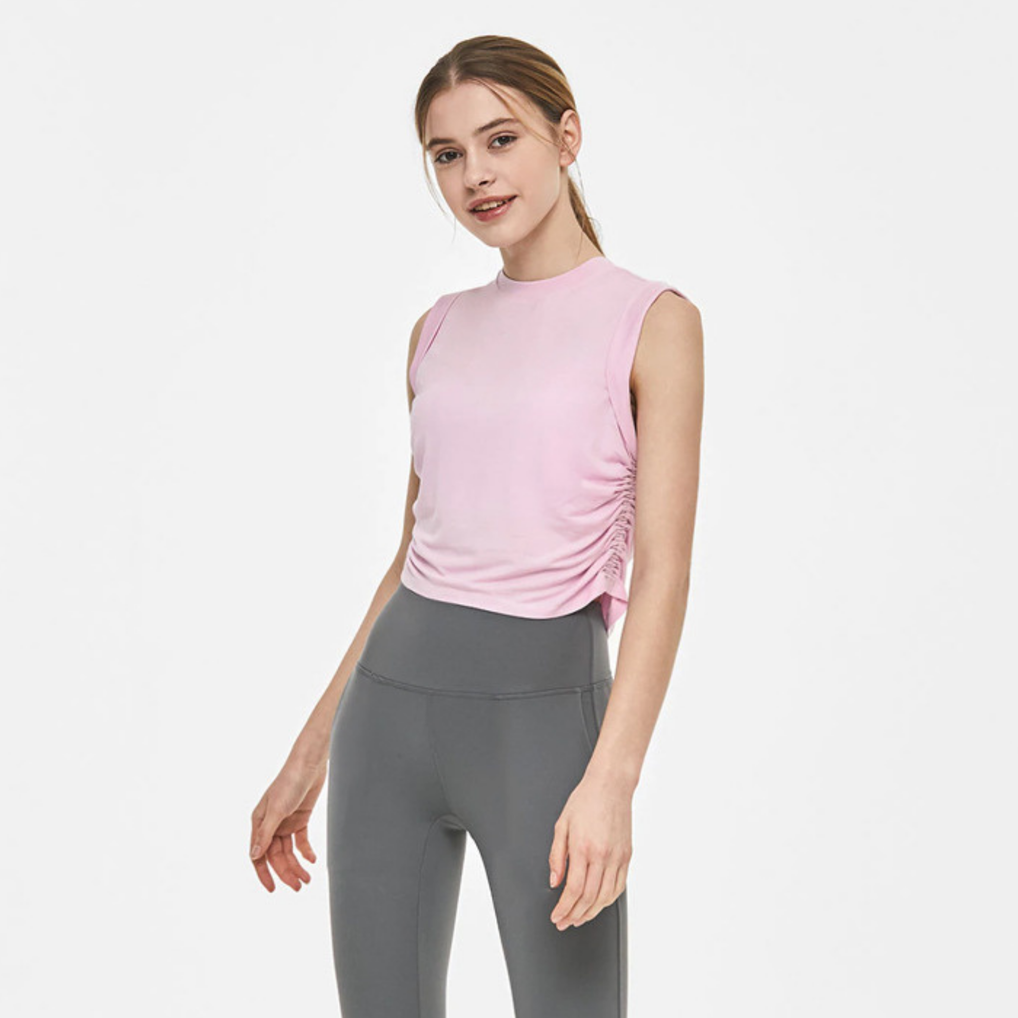 サイドギャザー タンクトップ