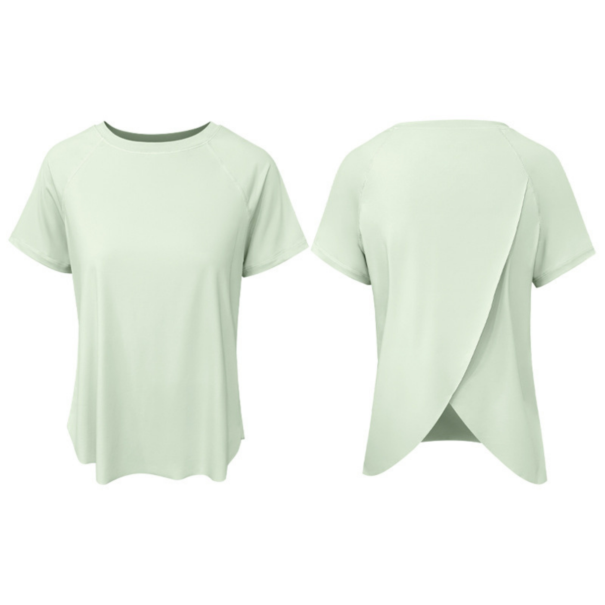 アイスシルク バックスリット ヨガ Tシャツ