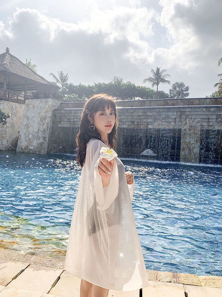 ビーチ ロングシフォンカーディガン