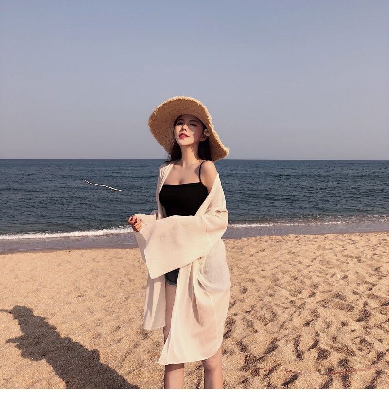 ビーチ ロングシフォンカーディガン