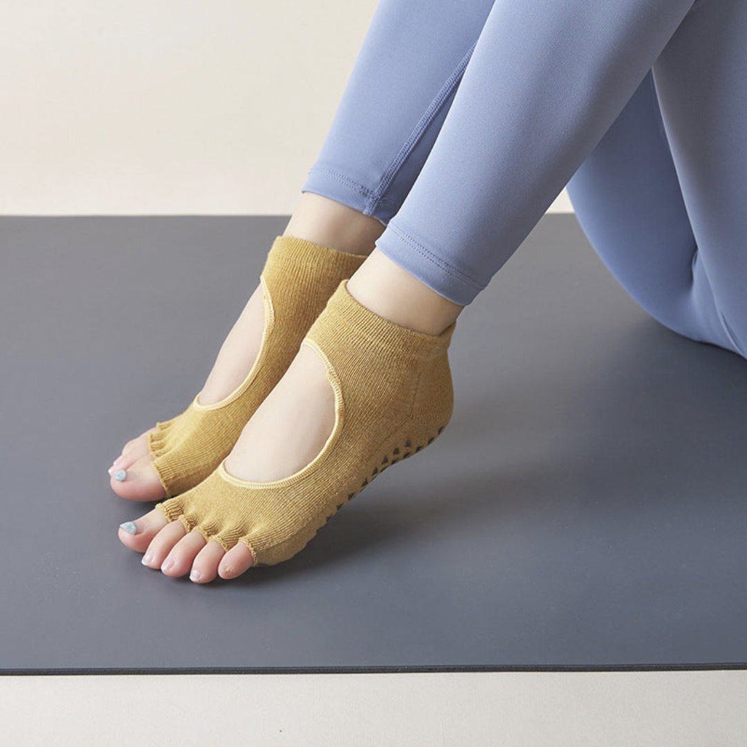 インステップ オープン 指先なし シンプルカラー ヨガソックス