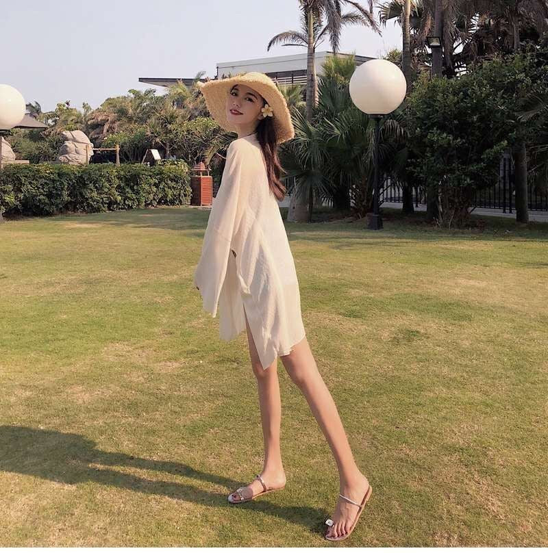 ビーチ ロングシフォンカーディガン