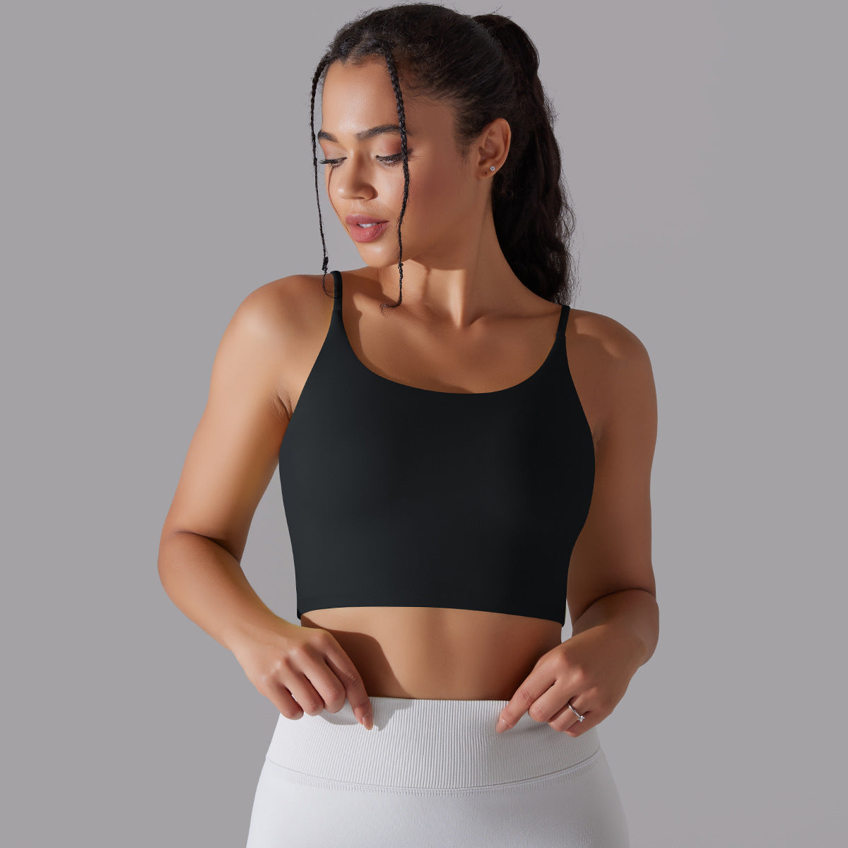 シームレス ソリッドカラーブラトップ