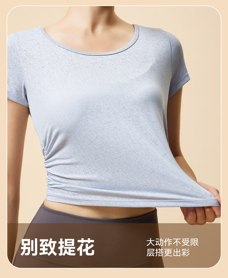 バックシャーリング フィットネス Tシャツ