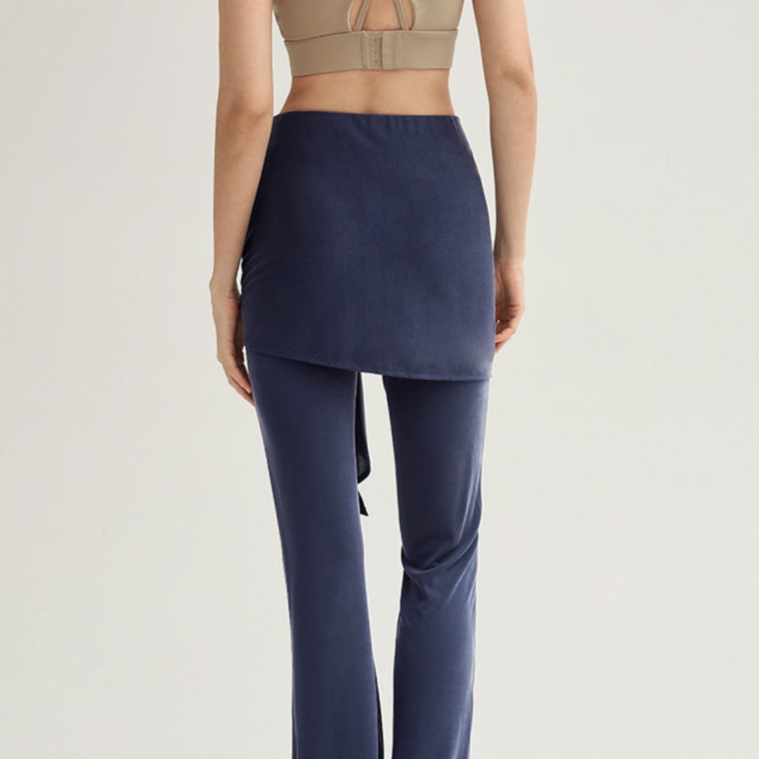 フェイクツーピース ロングフレアパンツ