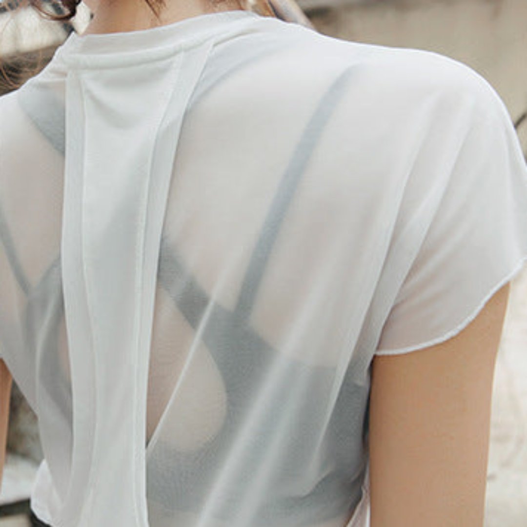 シースルーメッシュバック Tシャツ