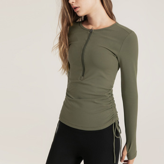 ドローストリングヨガロングシャツ