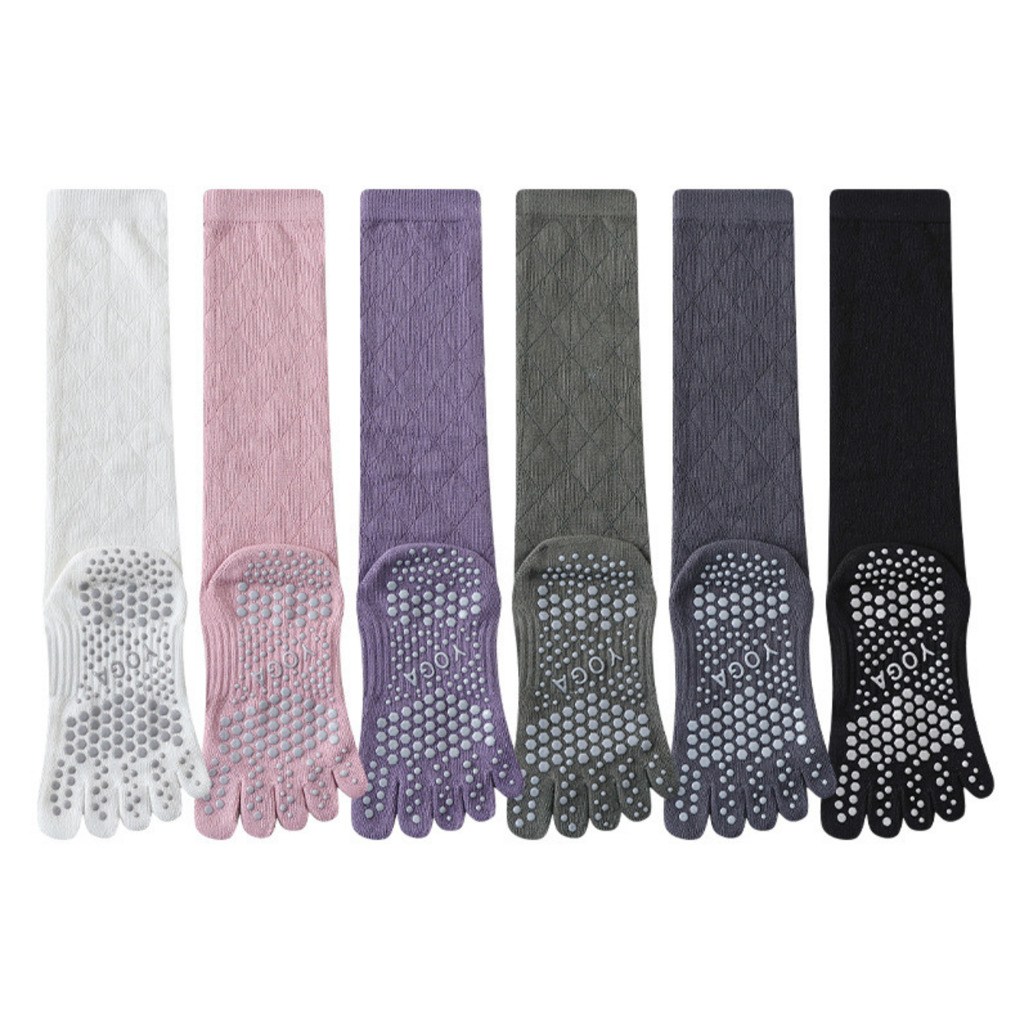 ダイヤモンド柄　５本指　ロングソックス