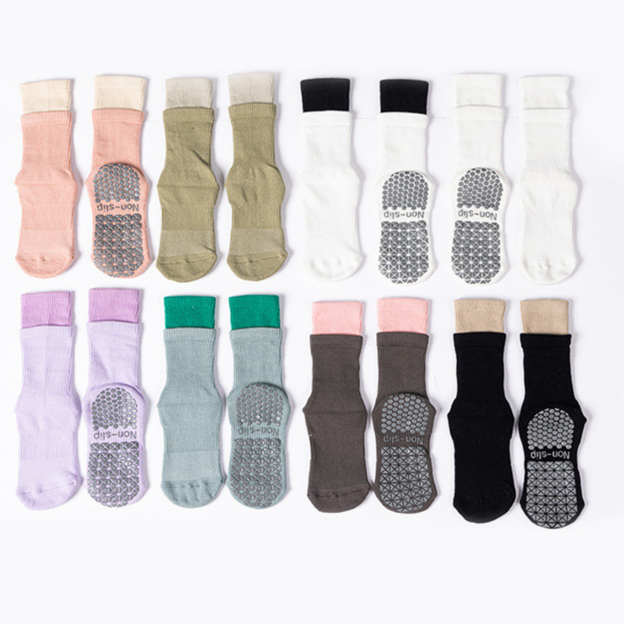 バイカラー　二重リブデザイン　ソックス