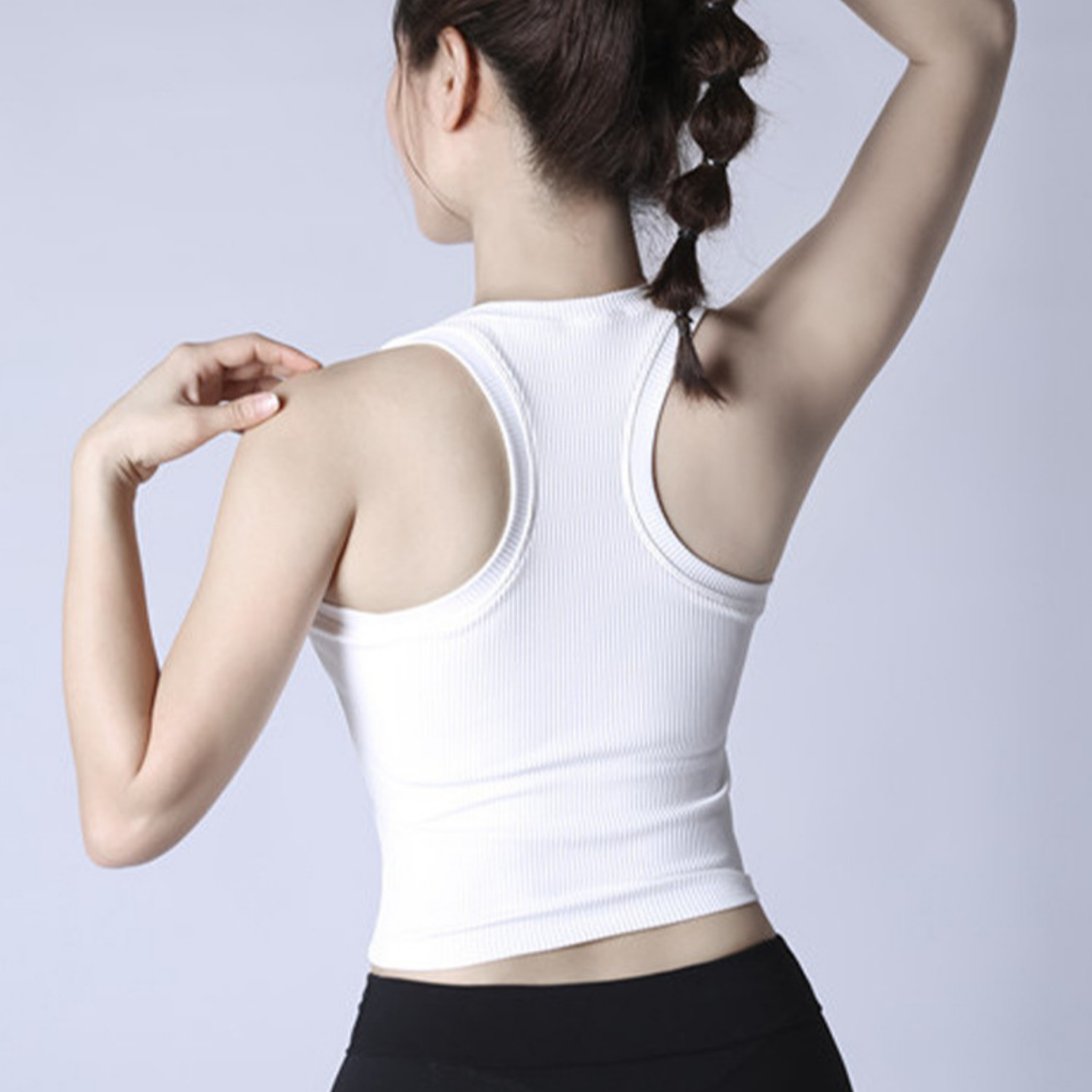 リブ　クロップドタンクトップ