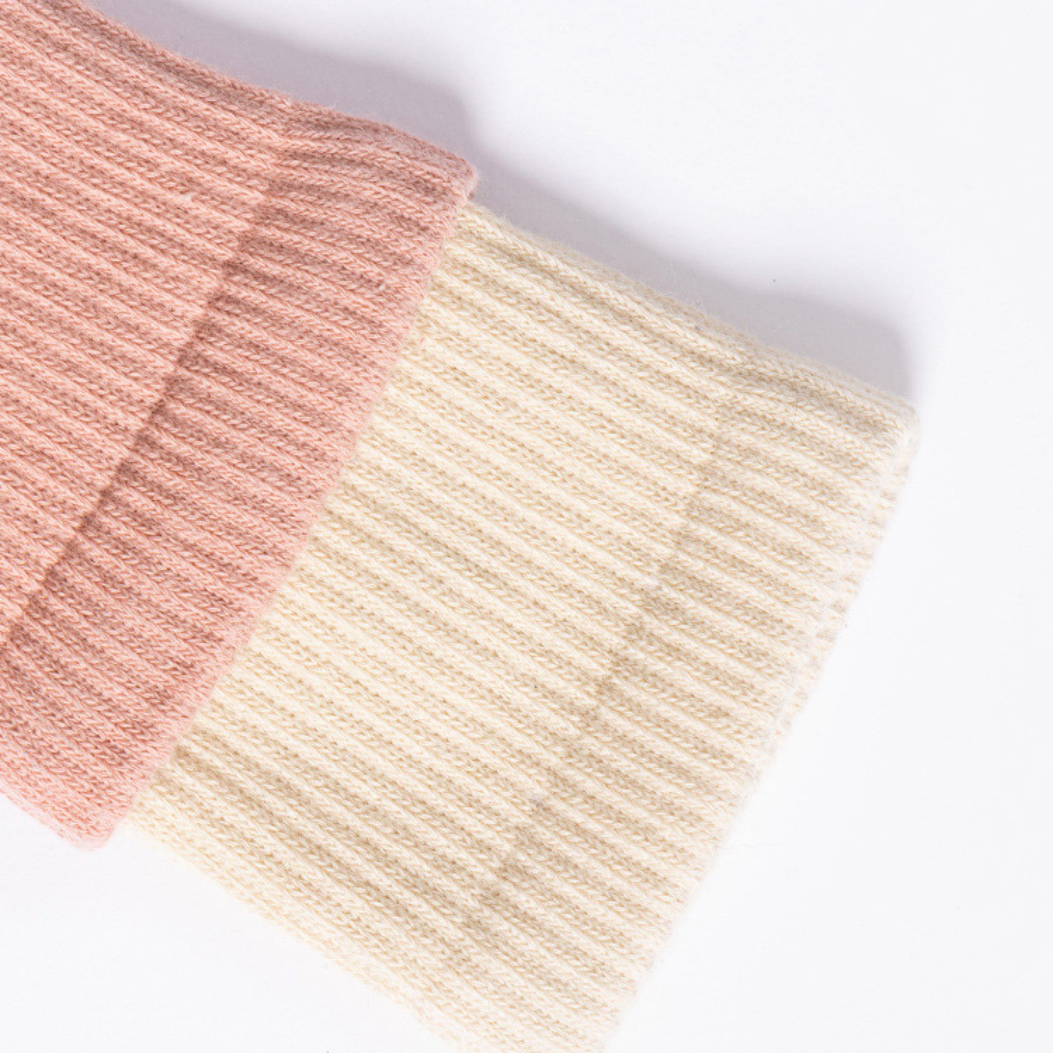 バイカラー　二重リブデザイン　ソックス