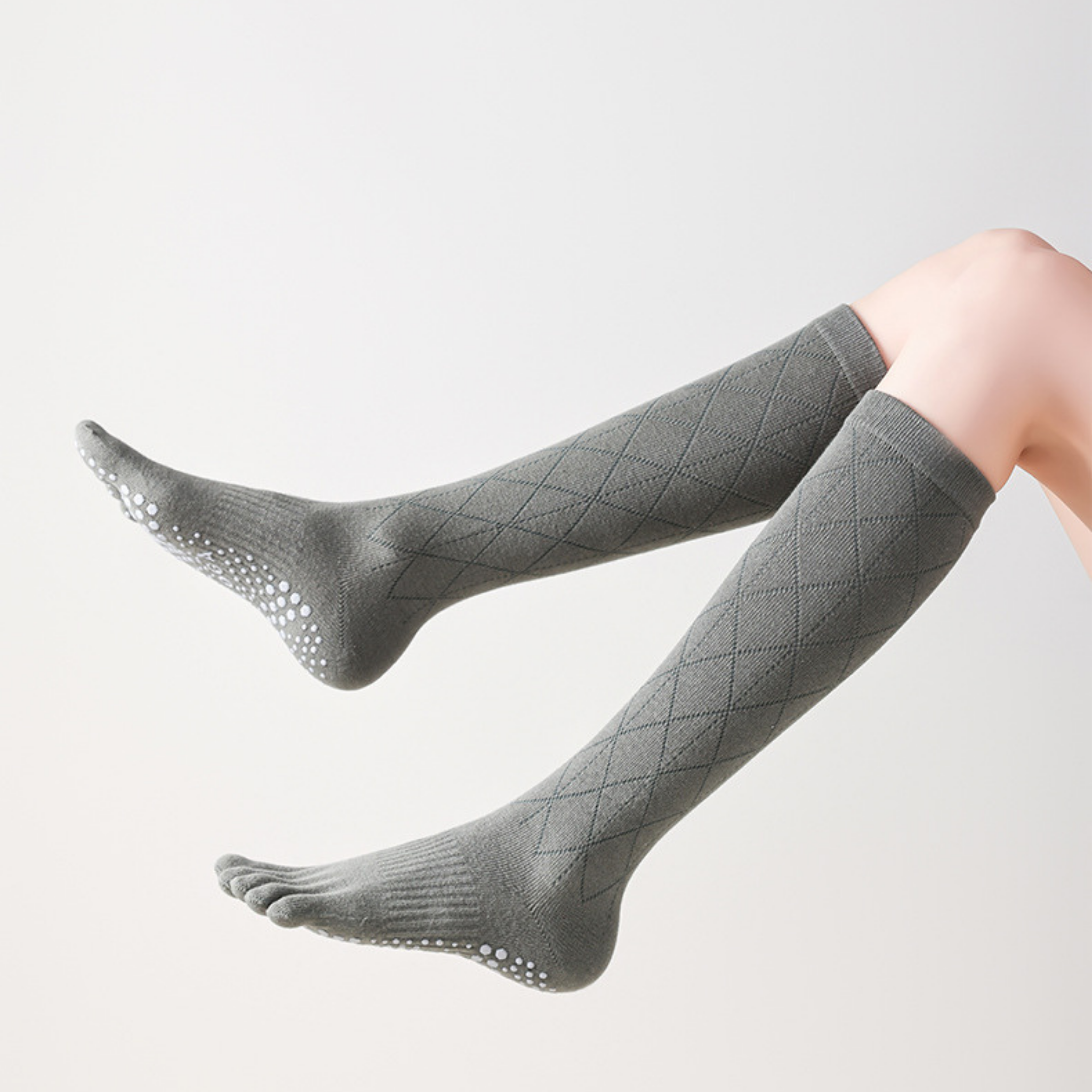 ダイヤモンド柄　５本指　ロングソックス