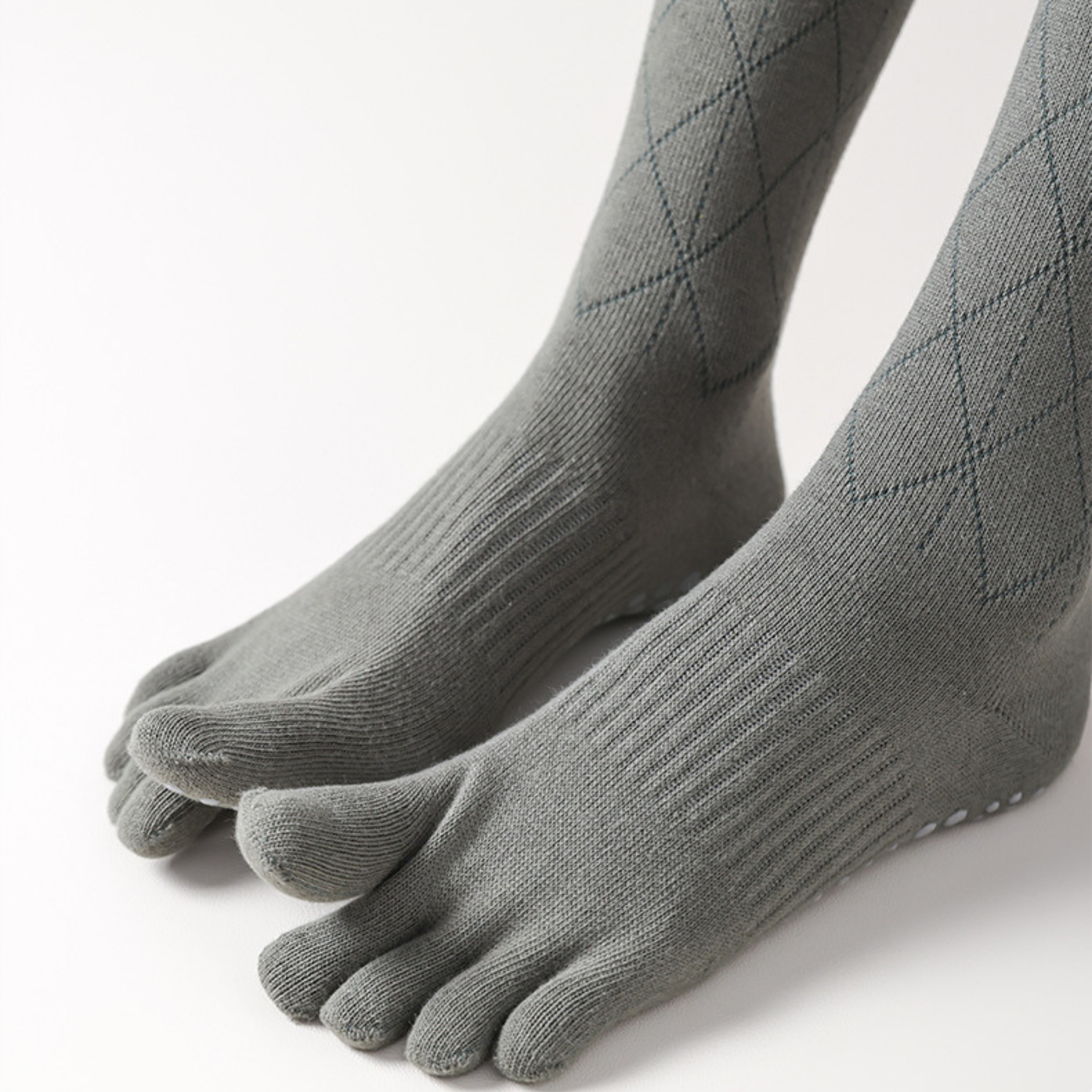 ダイヤモンド柄　５本指　ロングソックス