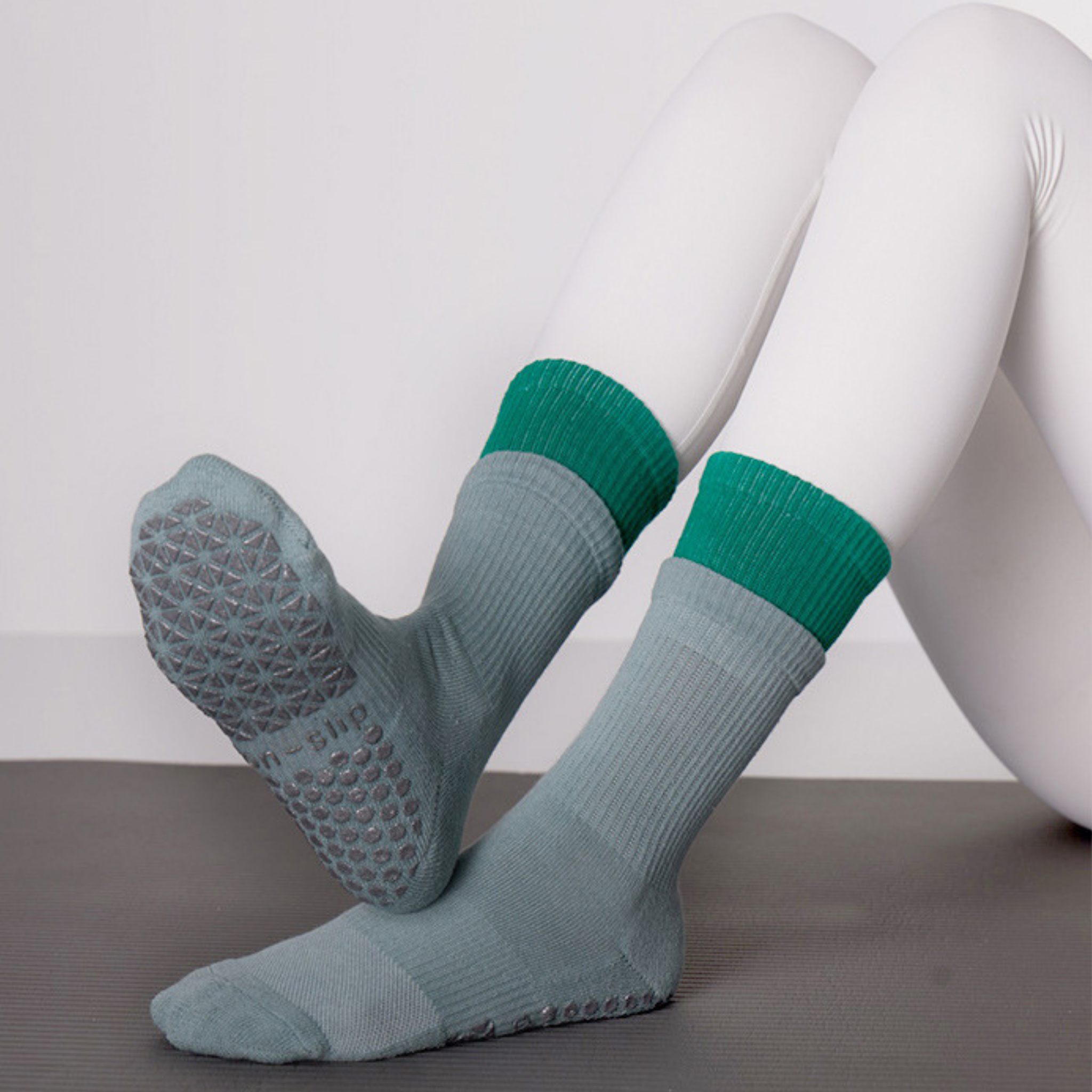 バイカラー　二重リブデザイン　ソックス