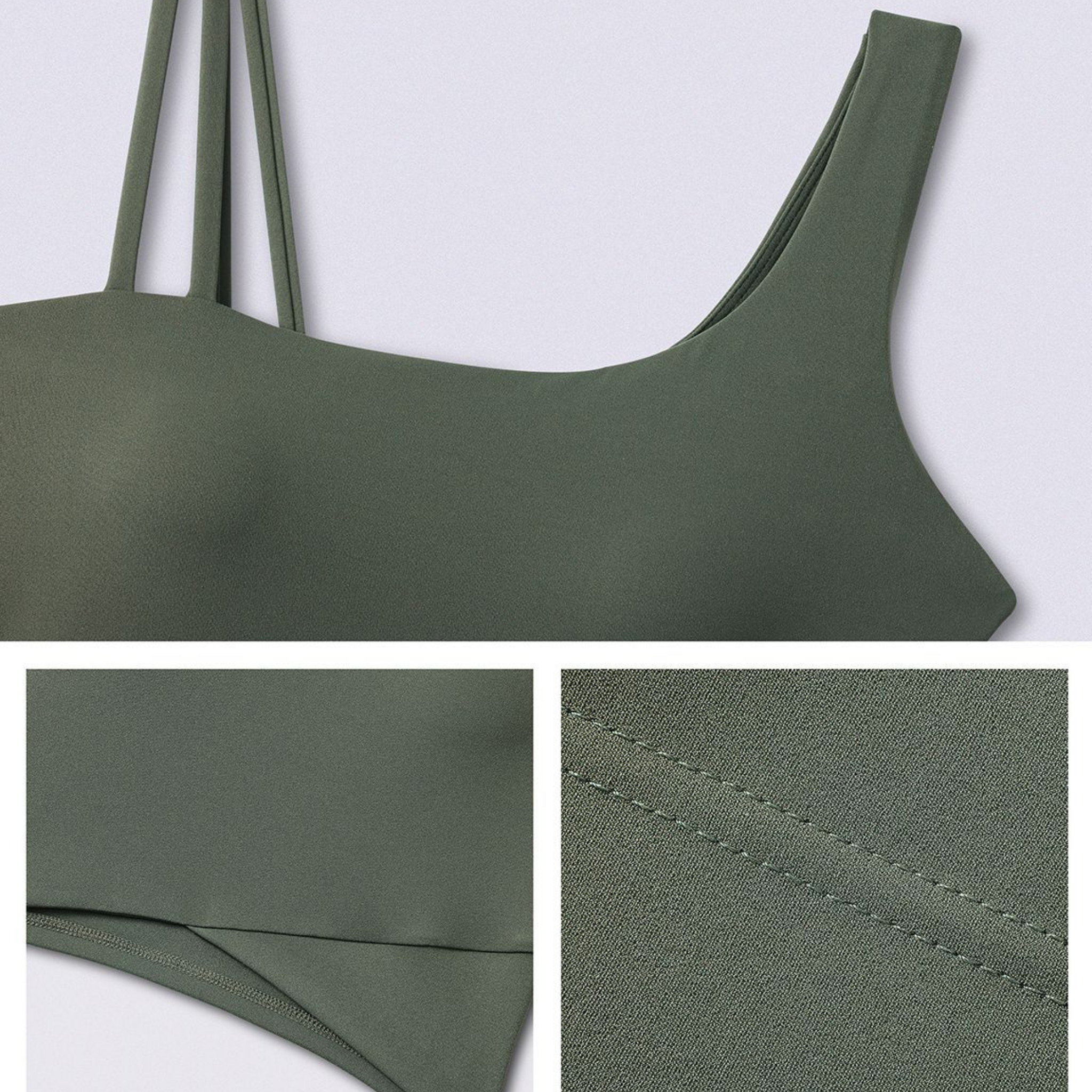 V字ウエスト　一体型カップ付き　スポーツブラ