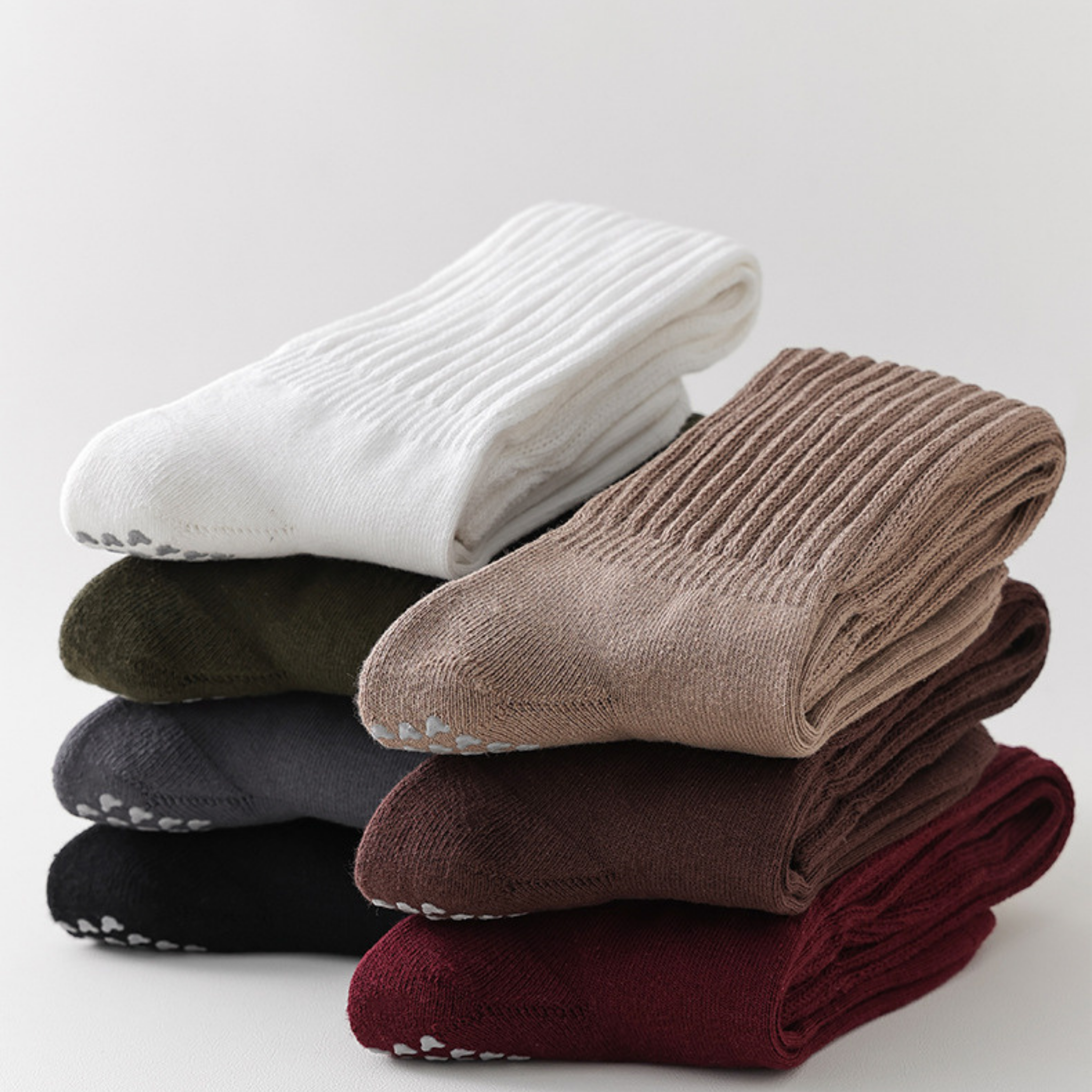 厚手　滑り止め付き　ハイソックス