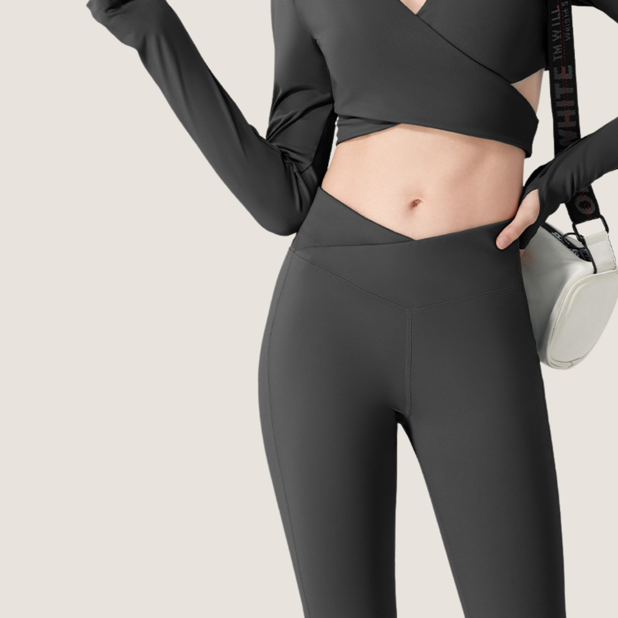 スムースクロスウエストフレアパンツ