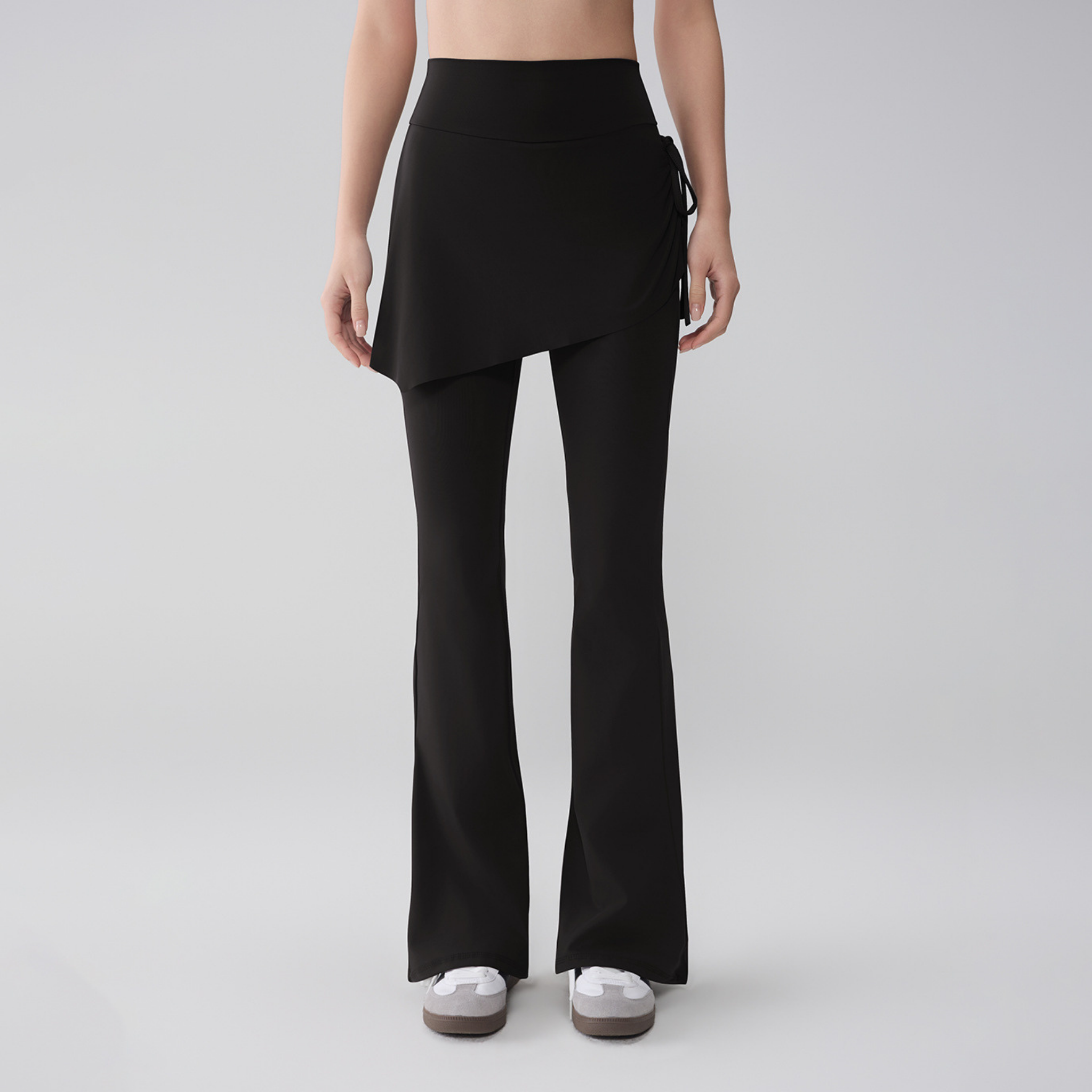 フェイクツーピース　フレアロングパンツ