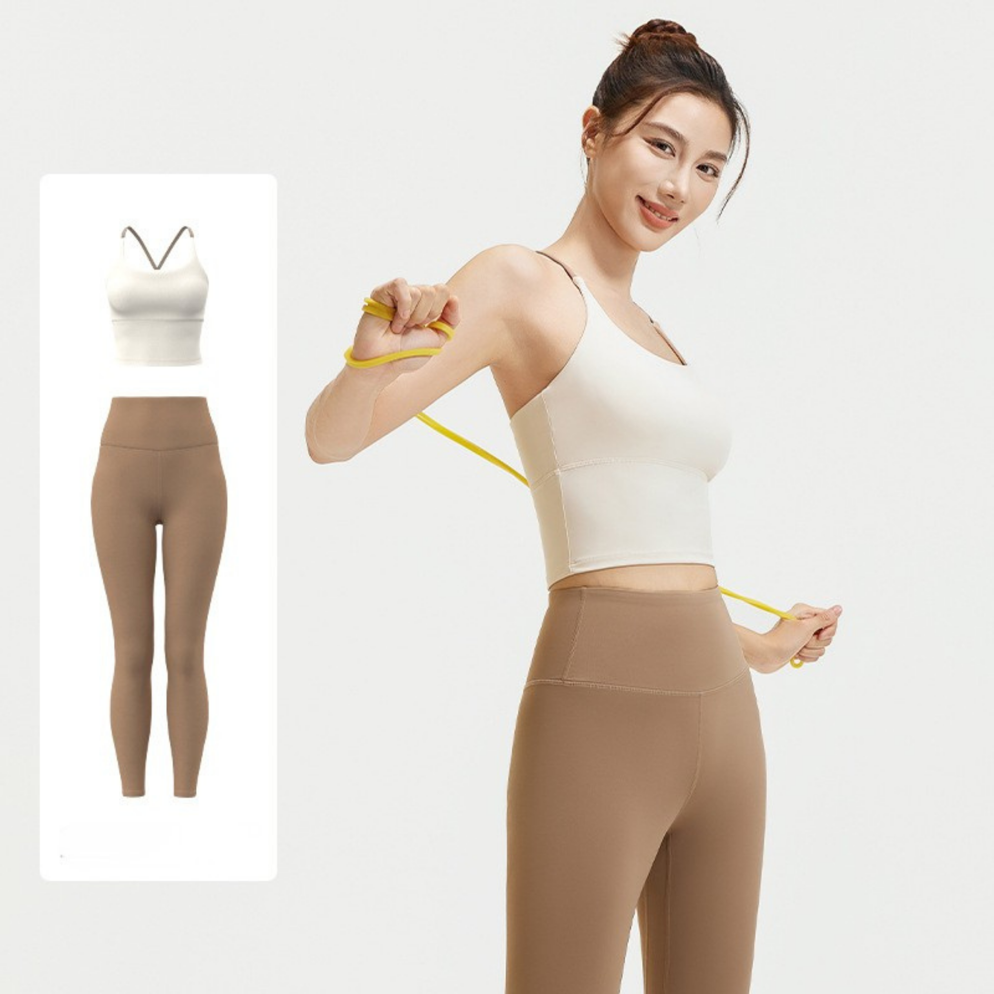 バッククロスシンプルブラトップ　＆　シンプルレギンス