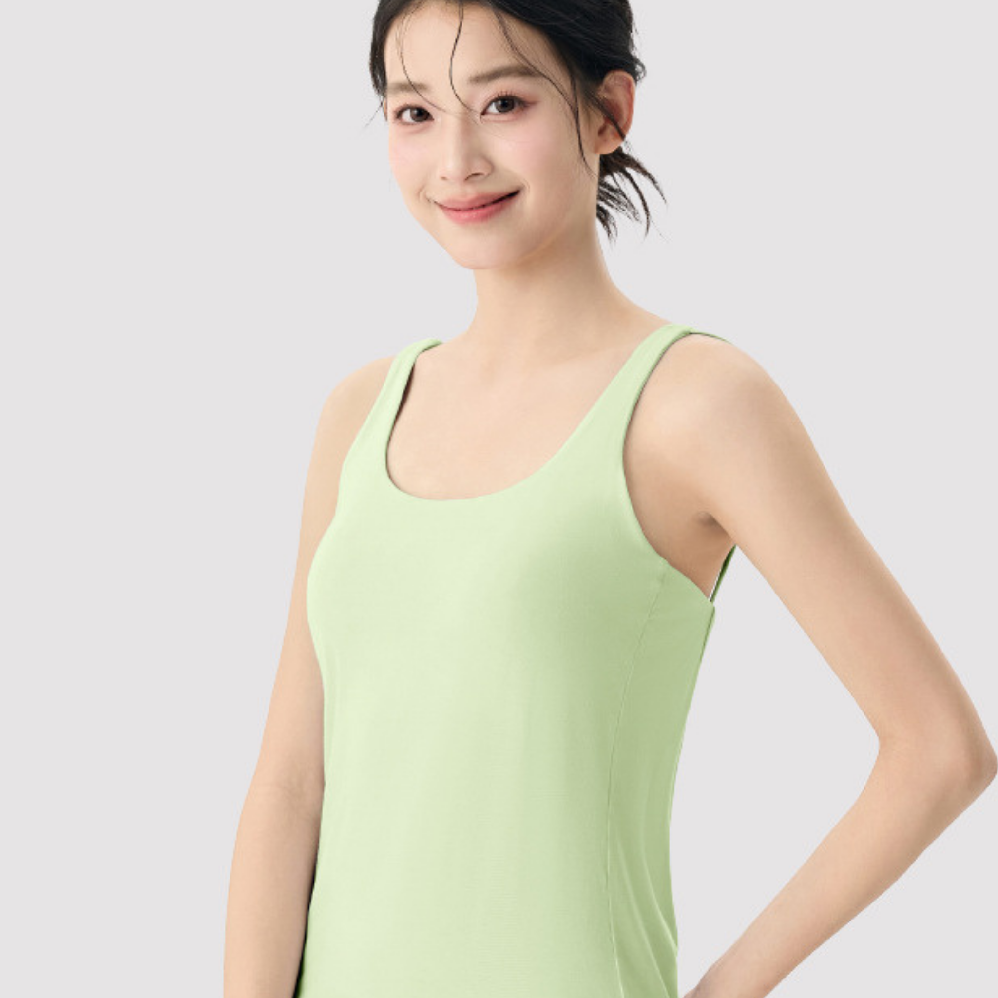 ブラ付き　フェイクツーピース　タンクトップ