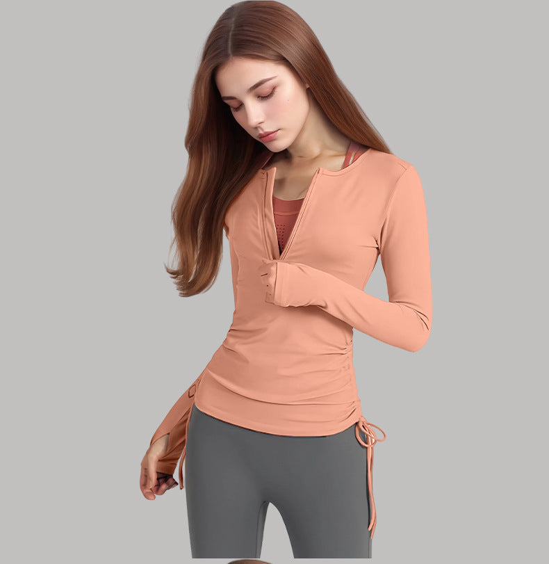 ◇ドローストリングヨガロングシャツ