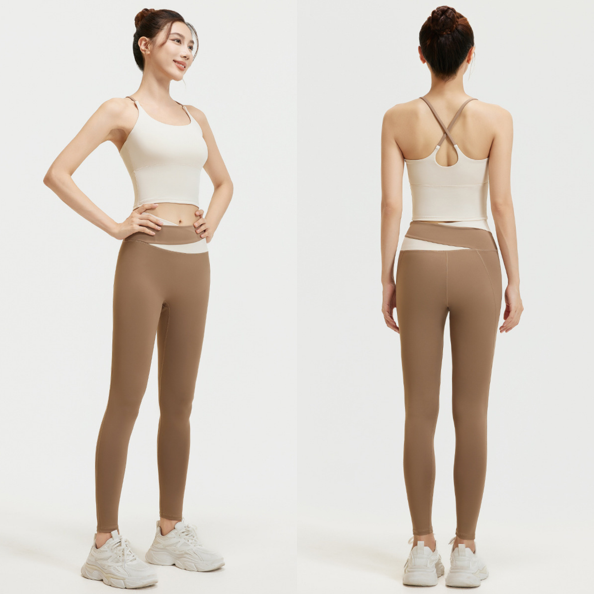 バッククロスシンプル　ブラトップ＆シャープラインレギンス　セット