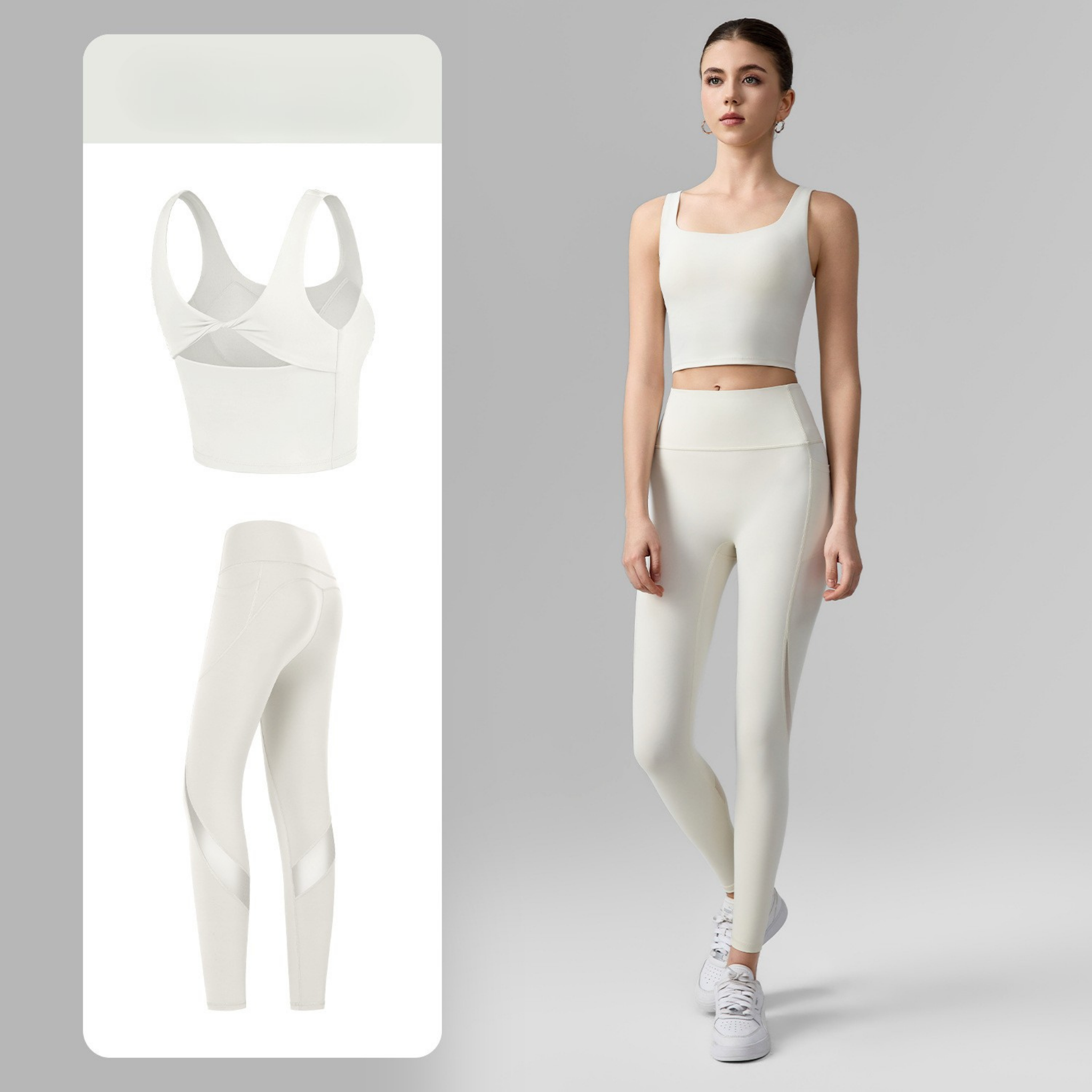 バックツイスト　スポーツブラ＆メッシュスラッシュ　レギンス　セット