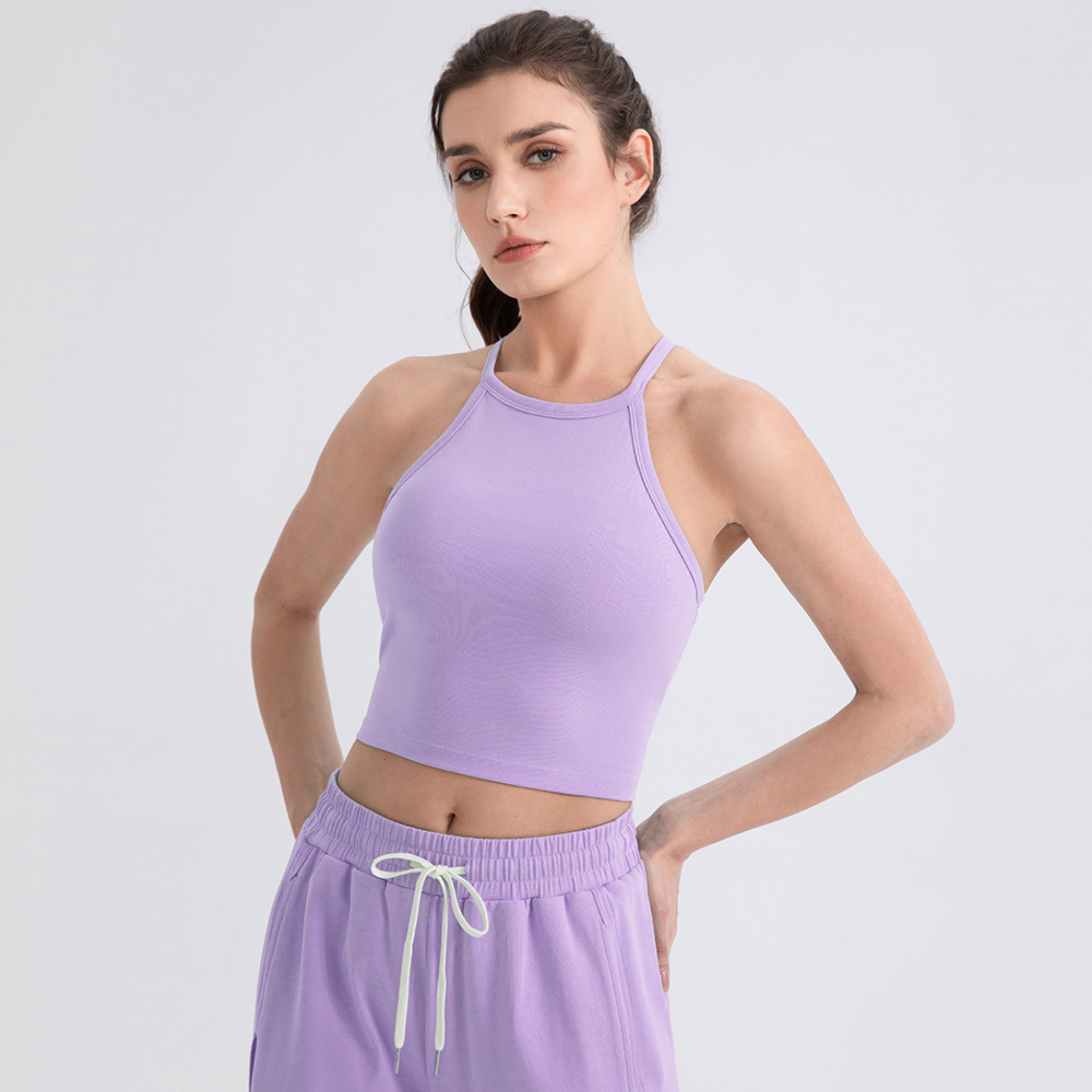 シンプル　ホルターネック　スポーツブラ