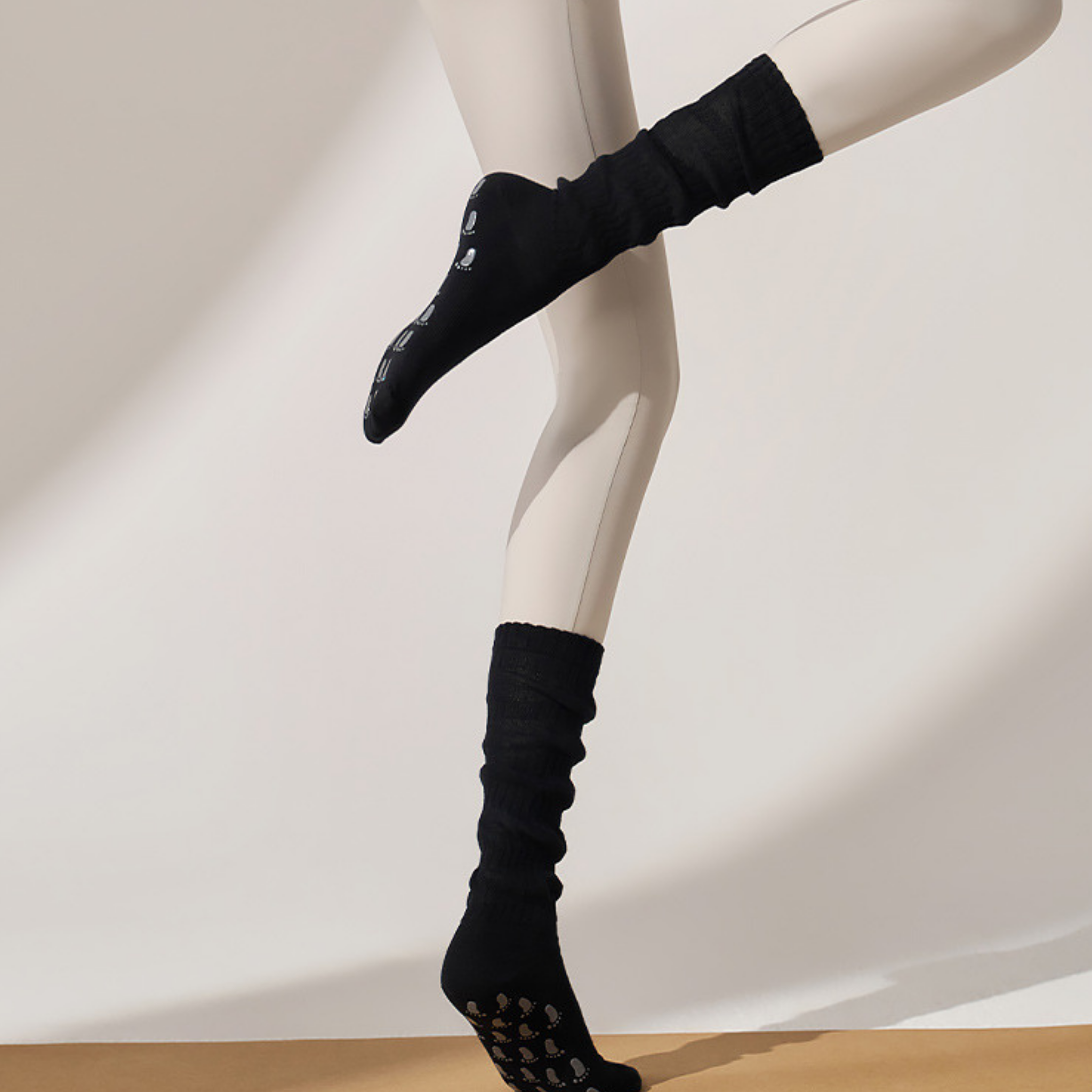 滑り止め付き　ロングソックス