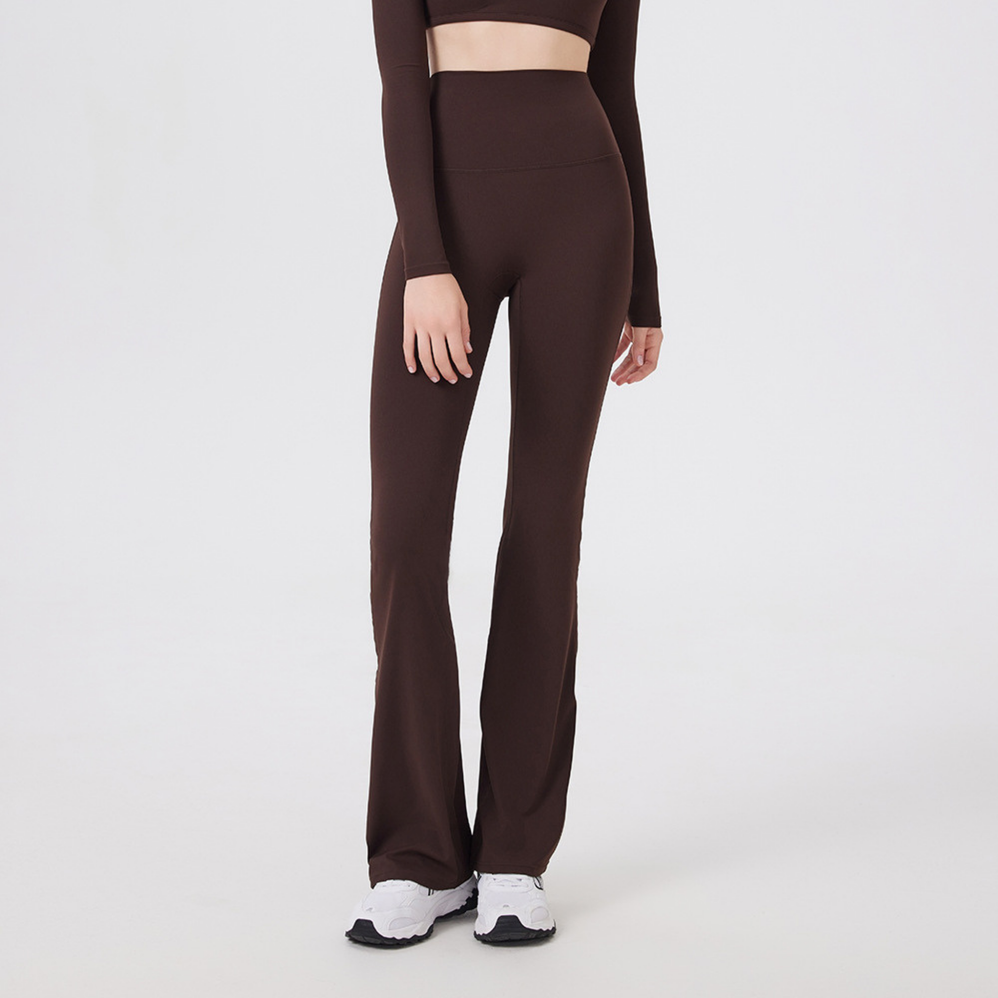 バッククロスカット　ハイウエスト　フレアレギンス