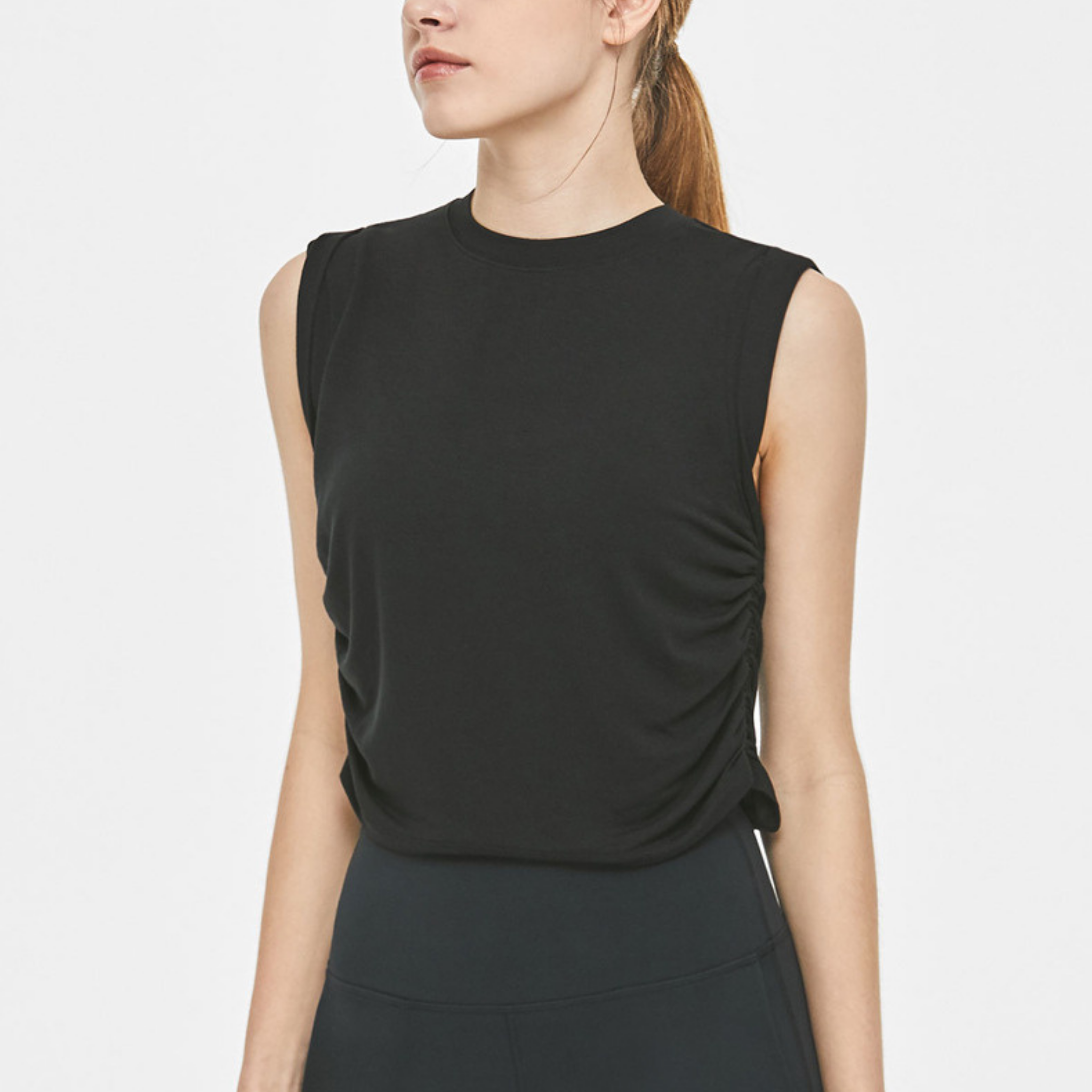 サイドギャザー　タンクトップ