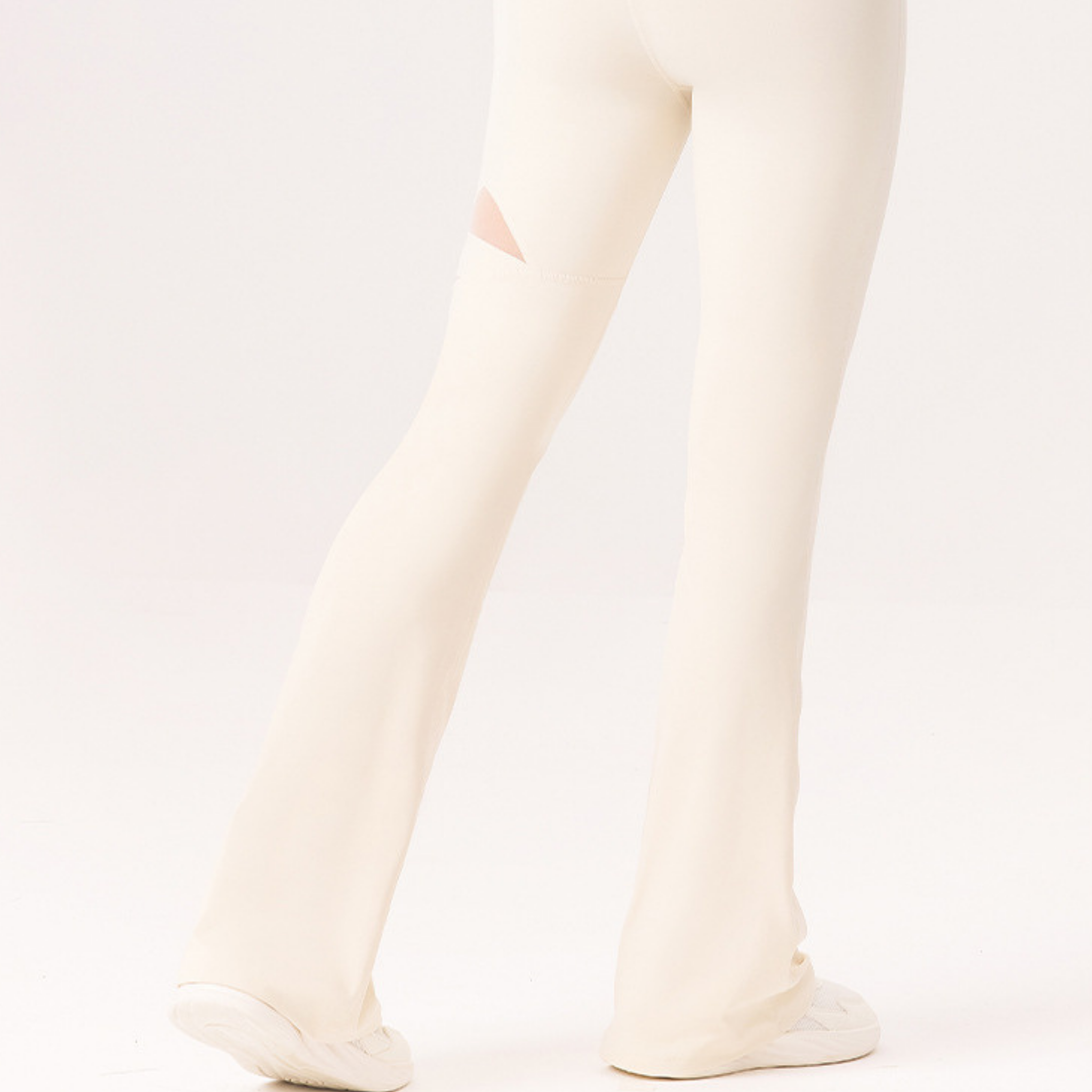 ワンポイントメッシュ　フレアレギンス