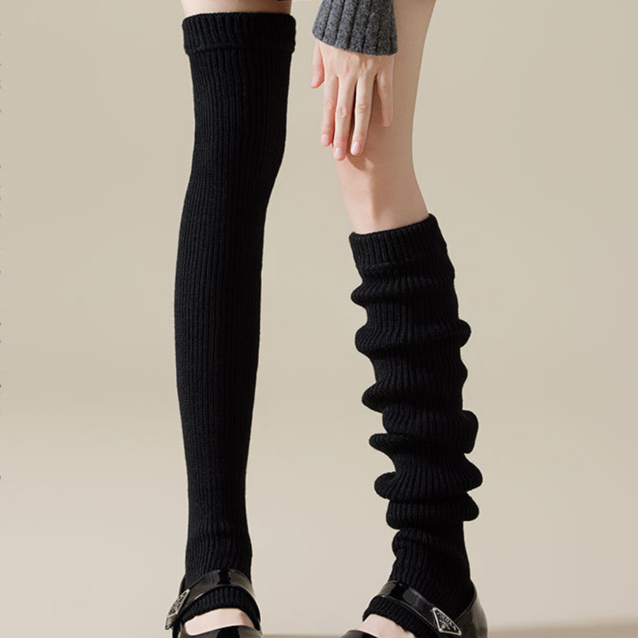 ニットレッグウォーマー　ロング丈
