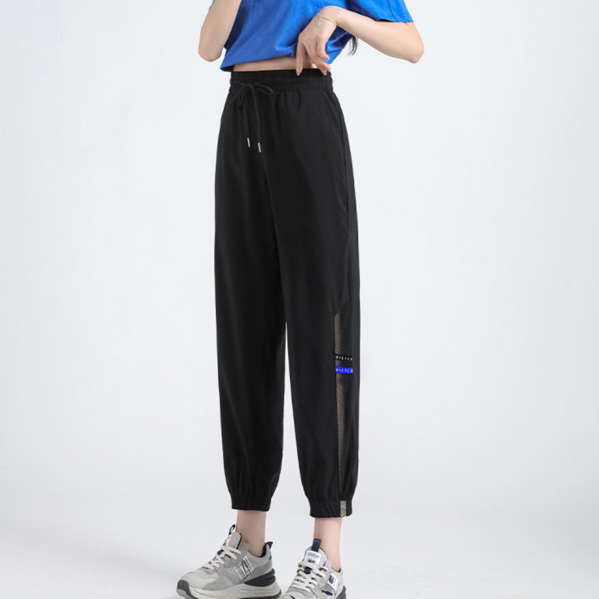 サイドメッシュ　アイスシルク　ロングパンツ