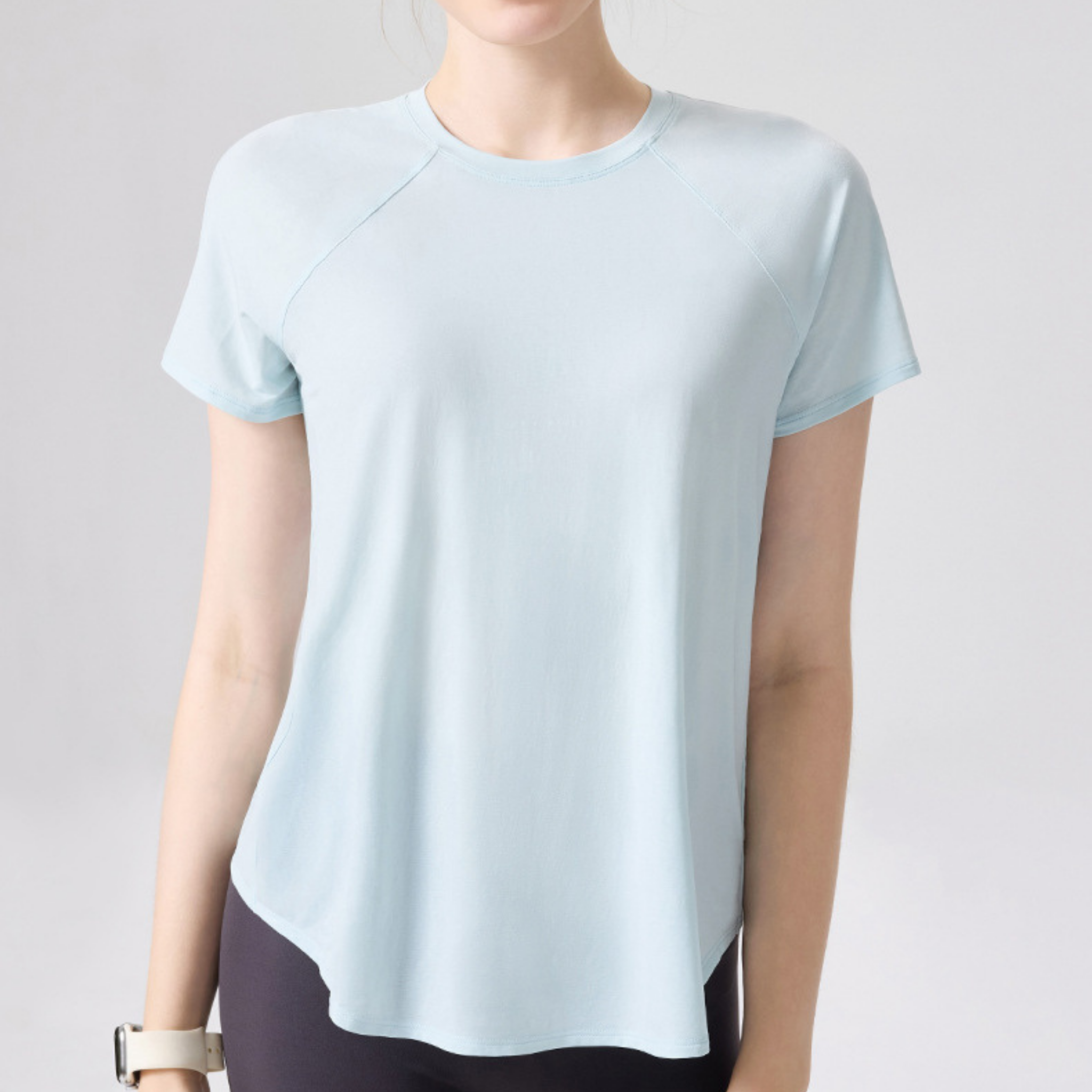 メッシュバック　シンプル半袖トップス