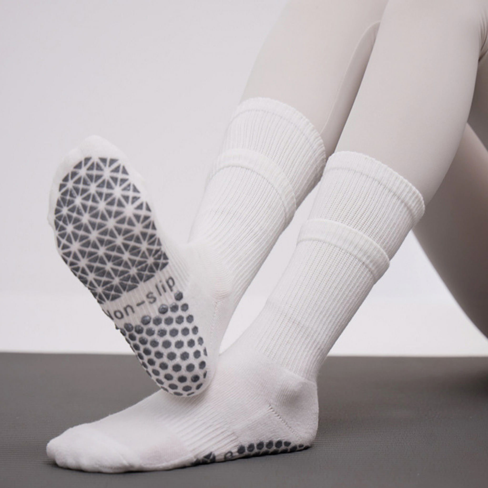 バイカラー　二重リブデザイン　ソックス