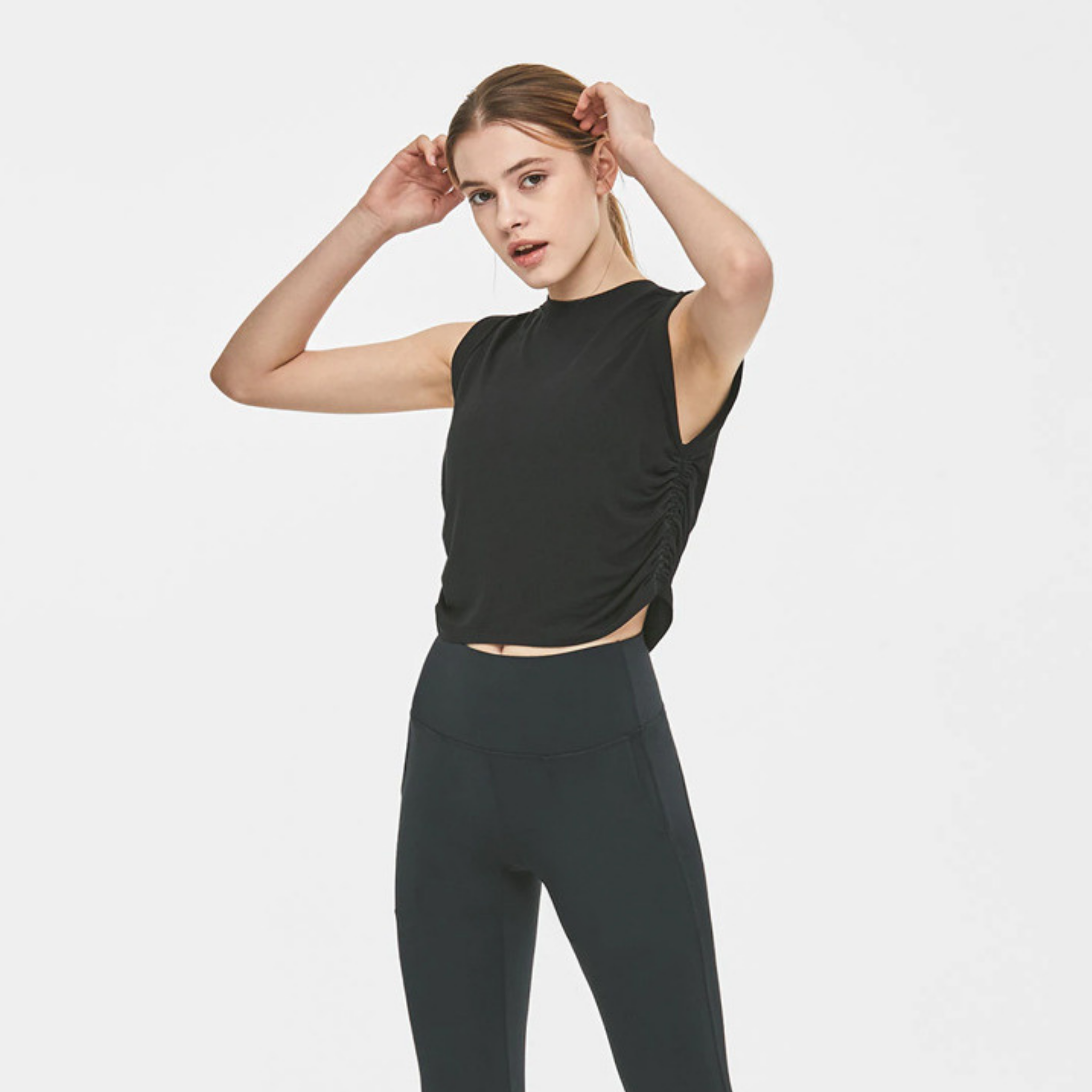 サイドギャザー　タンクトップ