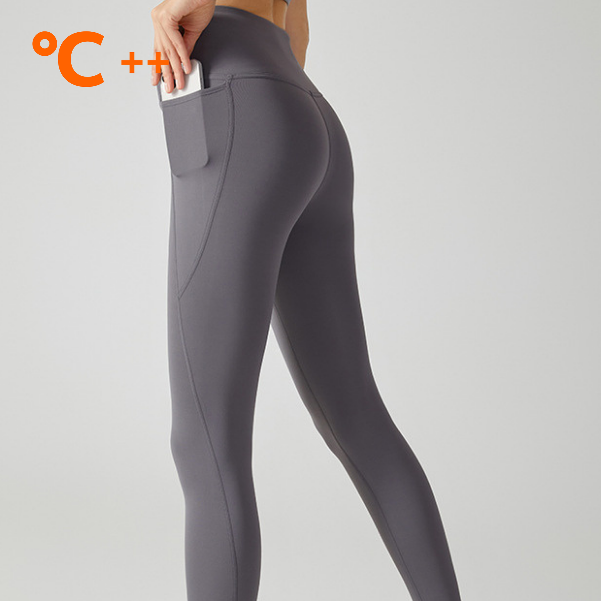 Lululemon ダークグレー レギンス ポケット付き　ヨガウエア 厚暖 ハイウエスト サイドポケット ヨガ レギンス