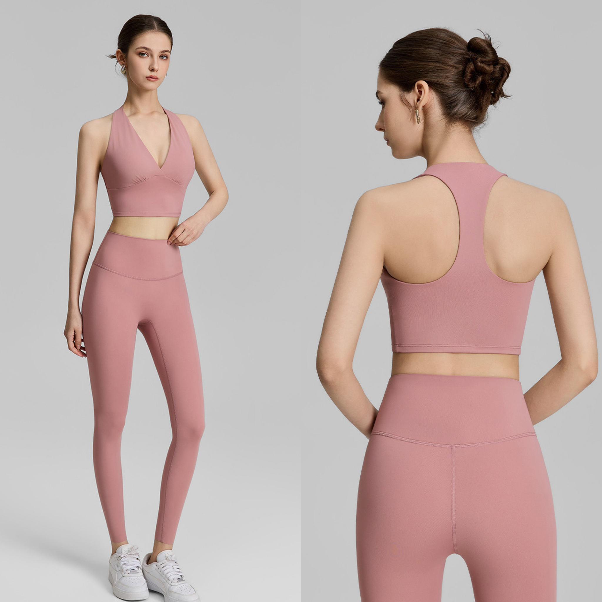 ホルターディープVネック スポーツブラ＆レギンス セットアップ
