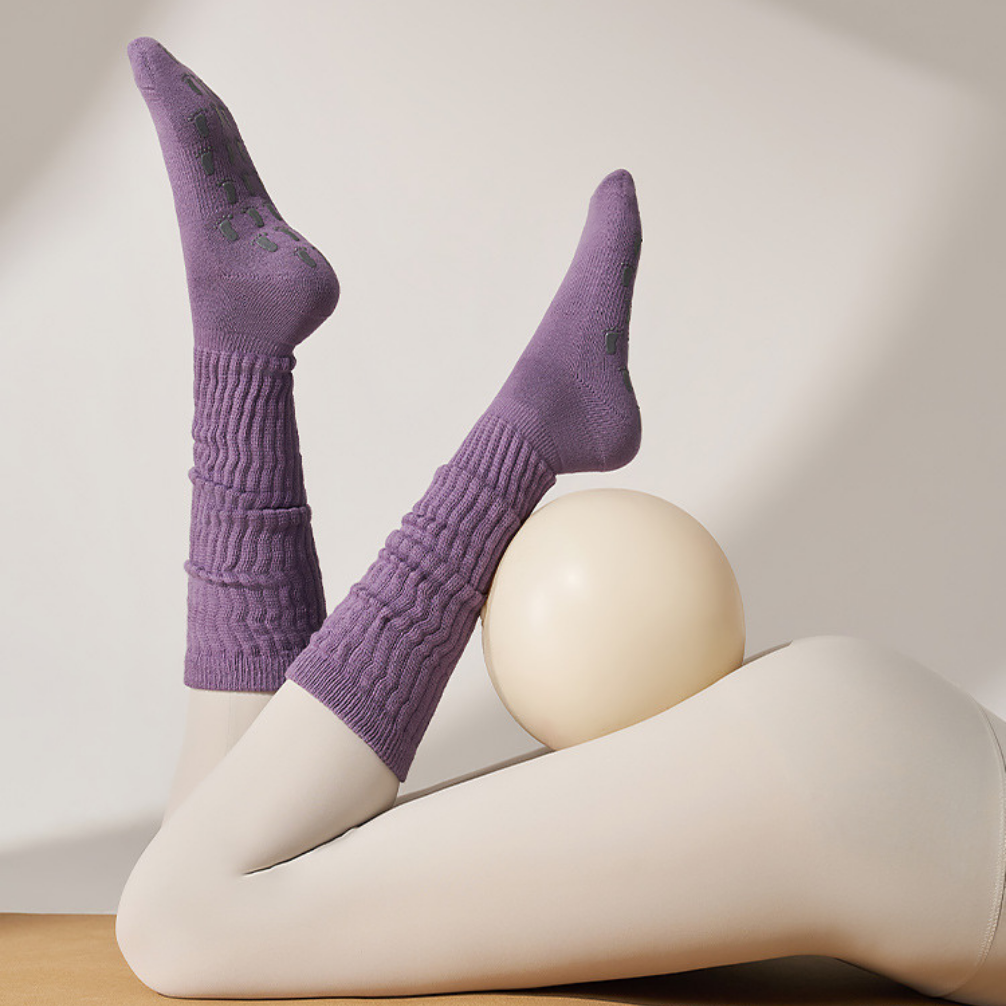 滑り止め付き　ロングソックス