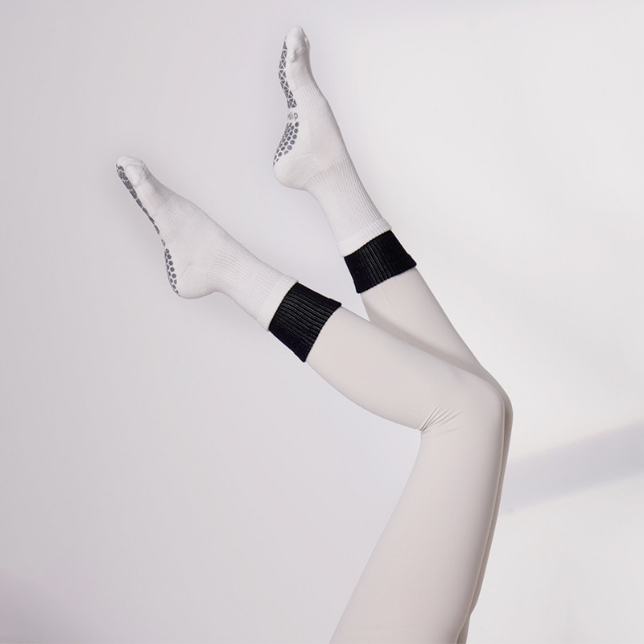 バイカラー　二重リブデザイン　ソックス