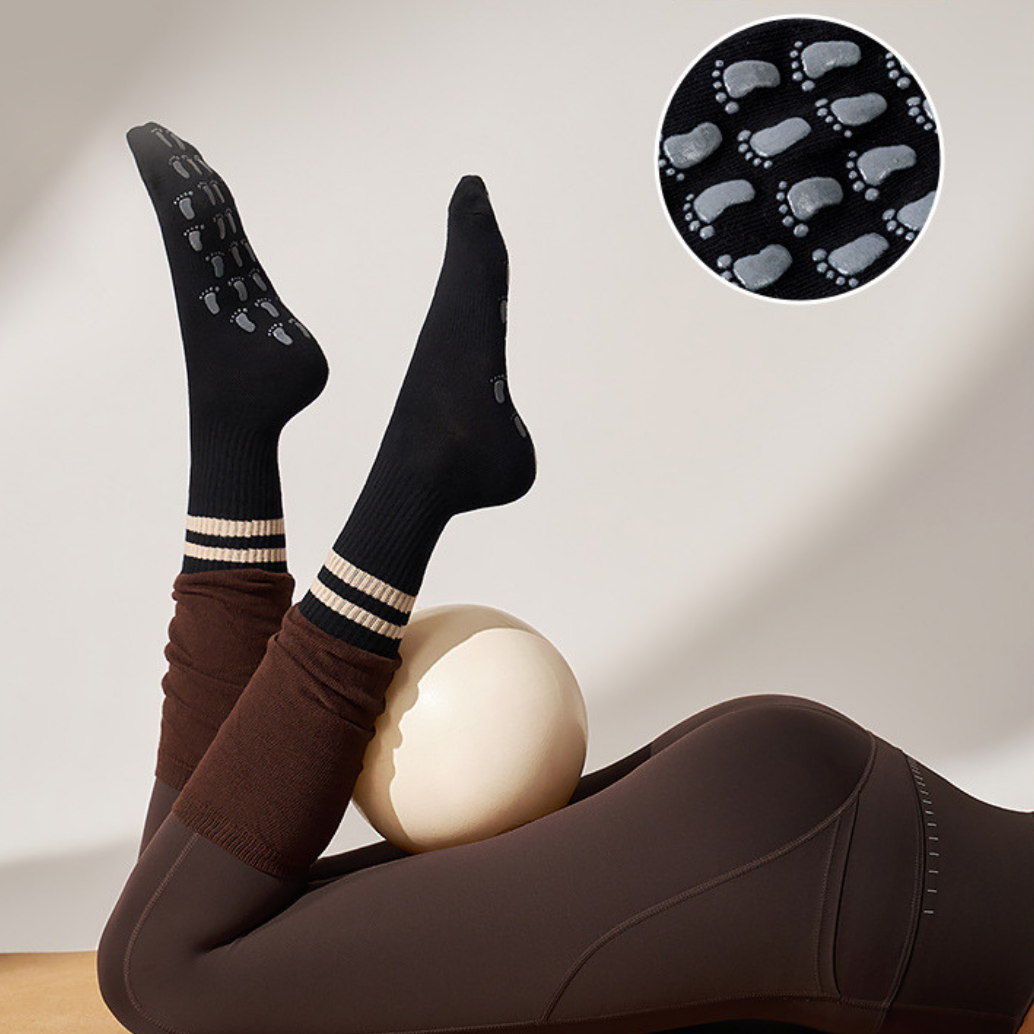 ルーズヨガロングソックス　滑り止め付き