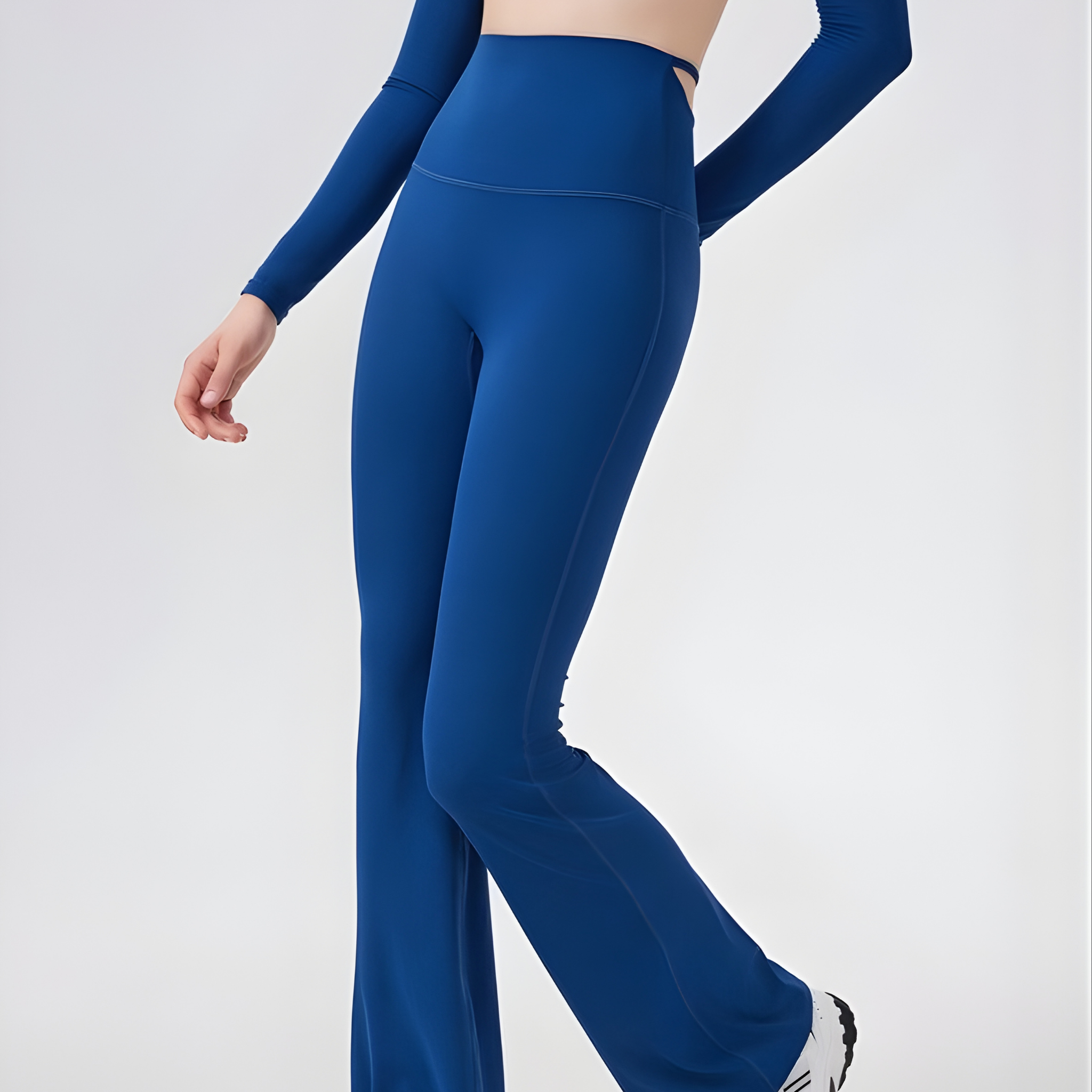 バッククロスカット　ハイウエスト　フレアレギンス