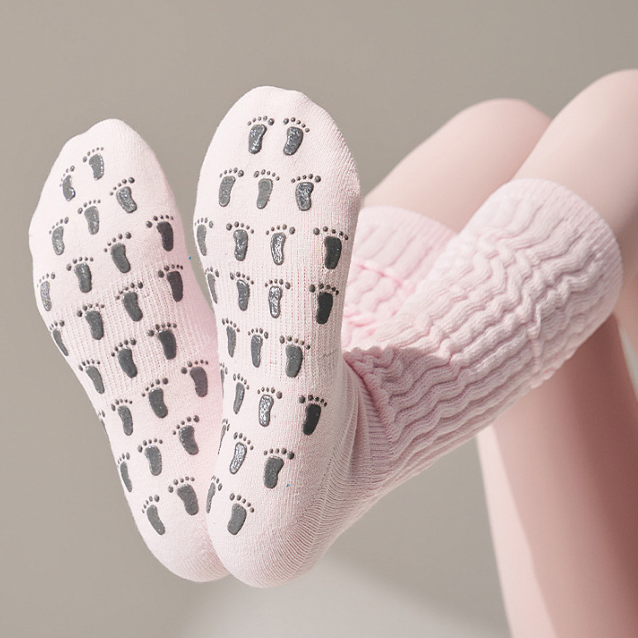 滑り止め付き　ロングソックス