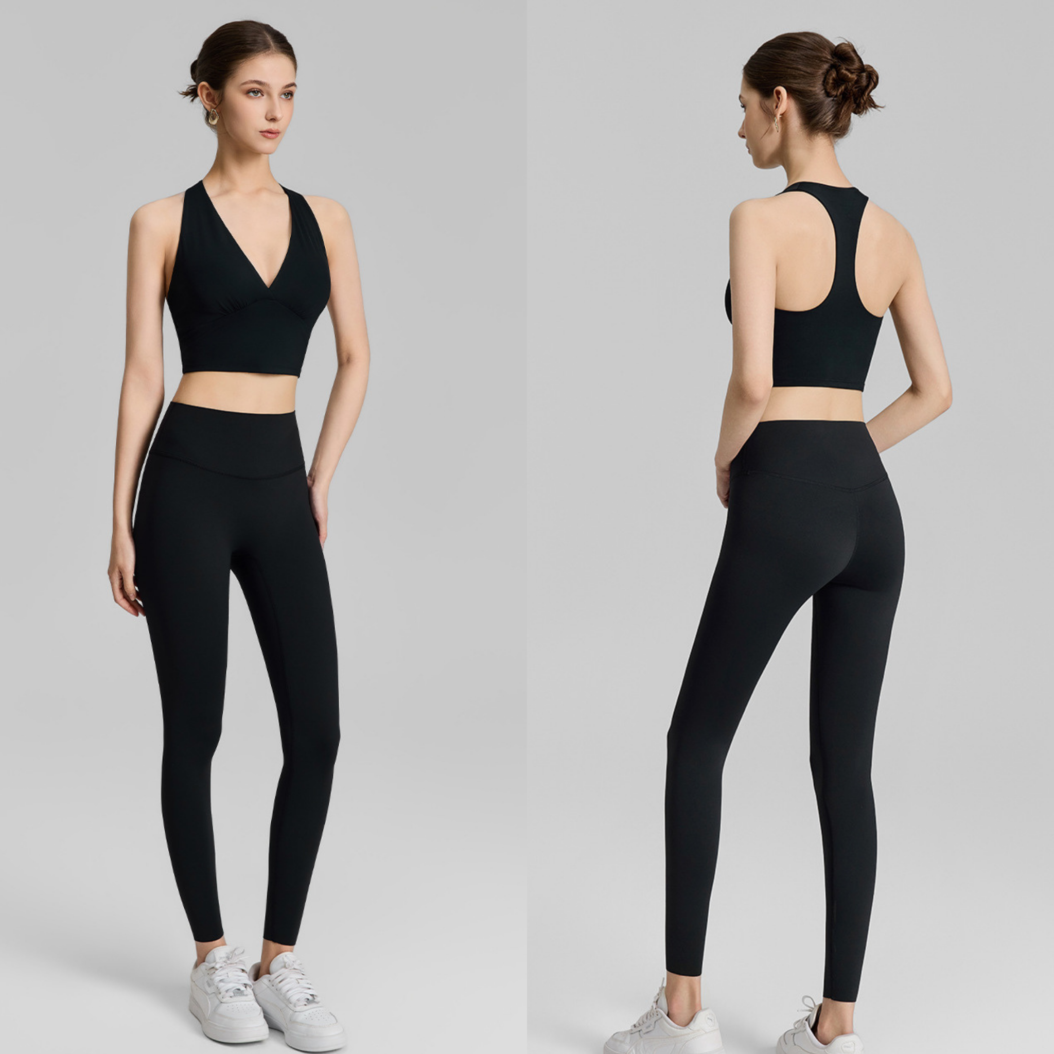 ホルターディープVネック スポーツブラ＆レギンス セットアップ