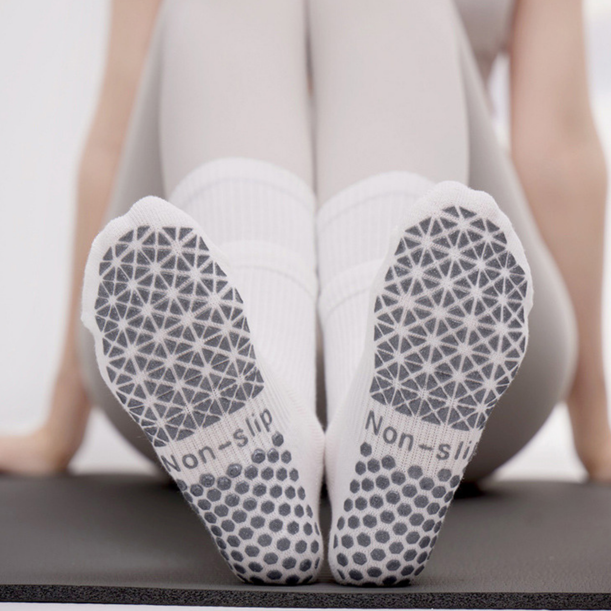 バイカラー　二重リブデザイン　ソックス